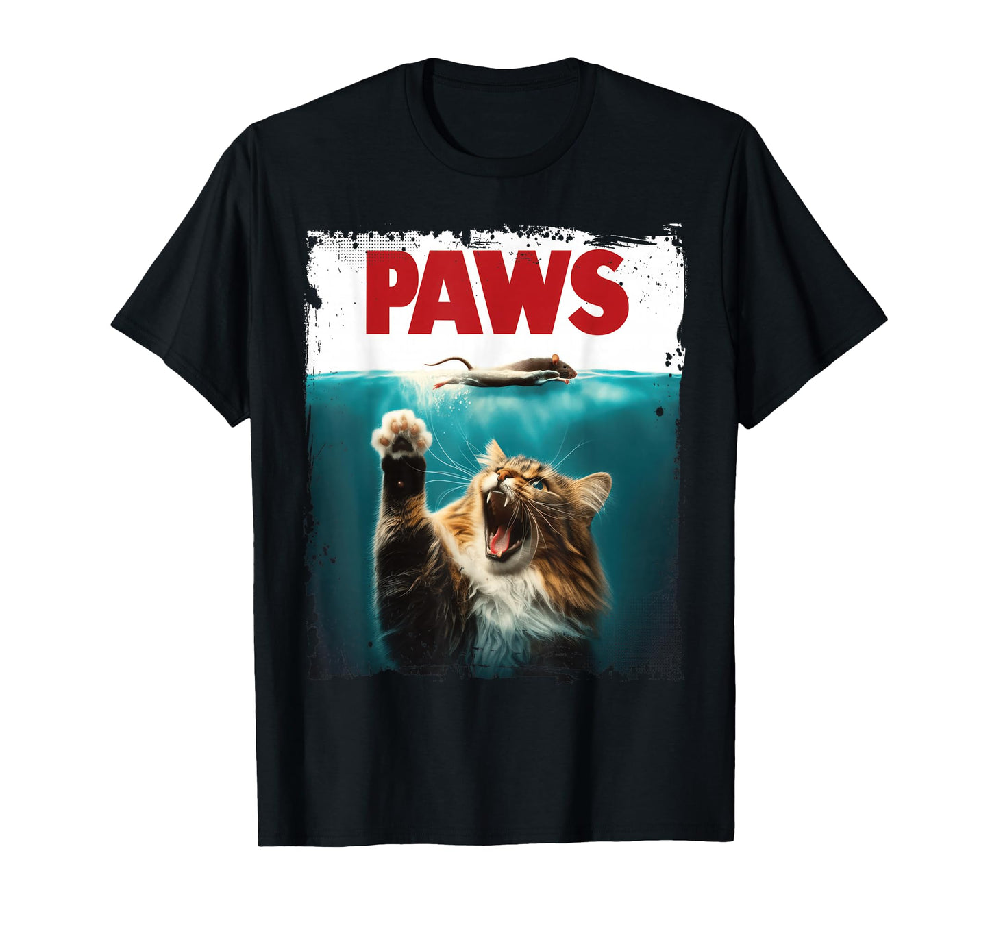 Humorous Paws Parody Cat Mouse for Cat Lover Cat Mom Cat Dad T-Shirt