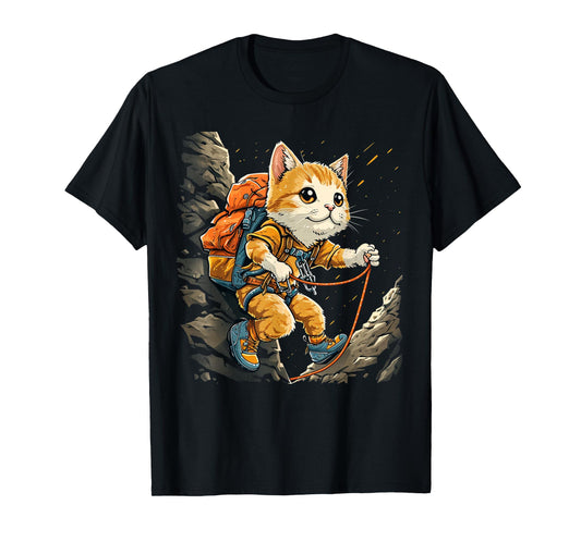 Cute Climbing Shoes, Harness Cat on Rock climber Men Women Kids T-Shirt