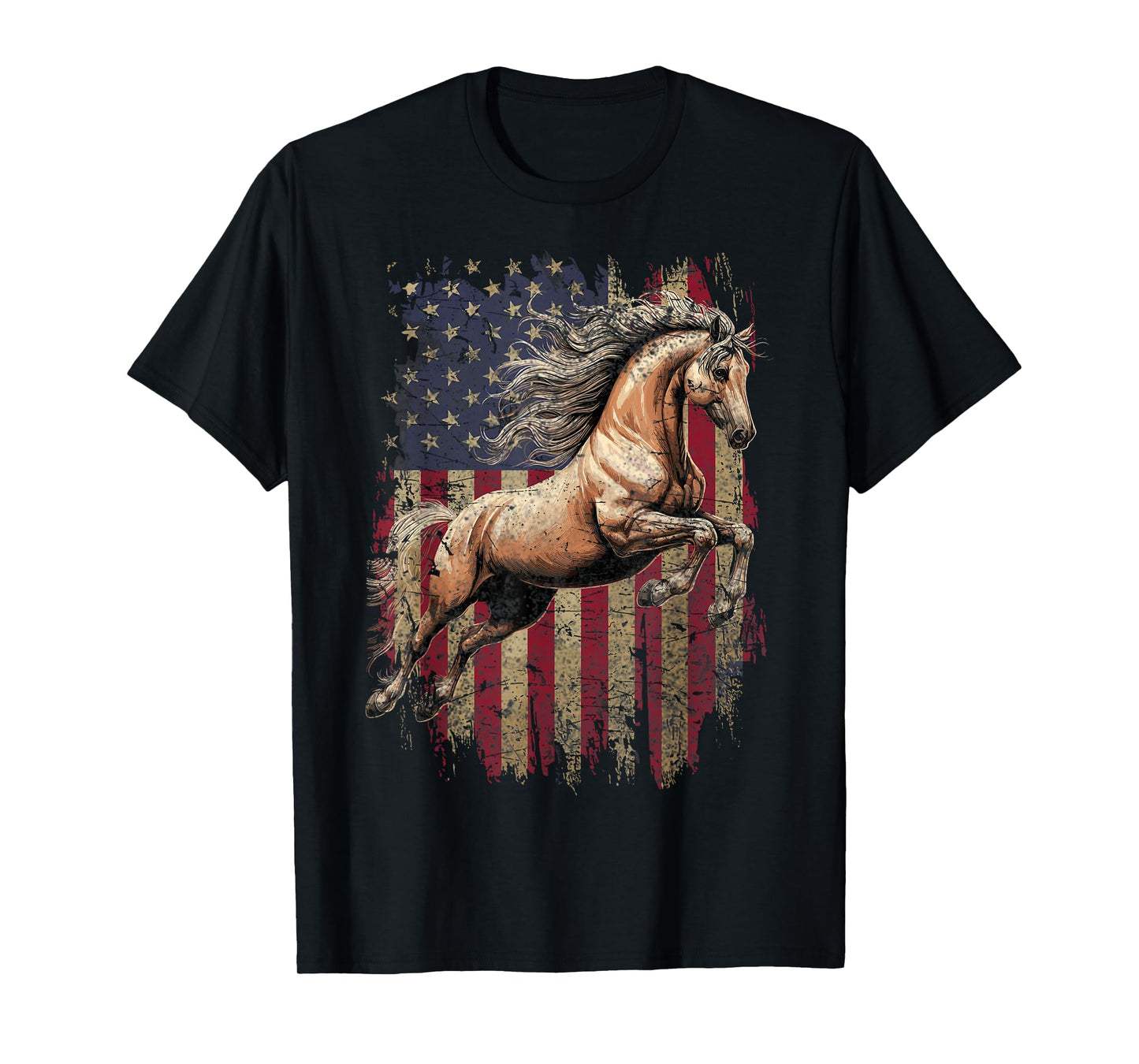 Horse American Flag USA 4th of July Horses T-Shirt