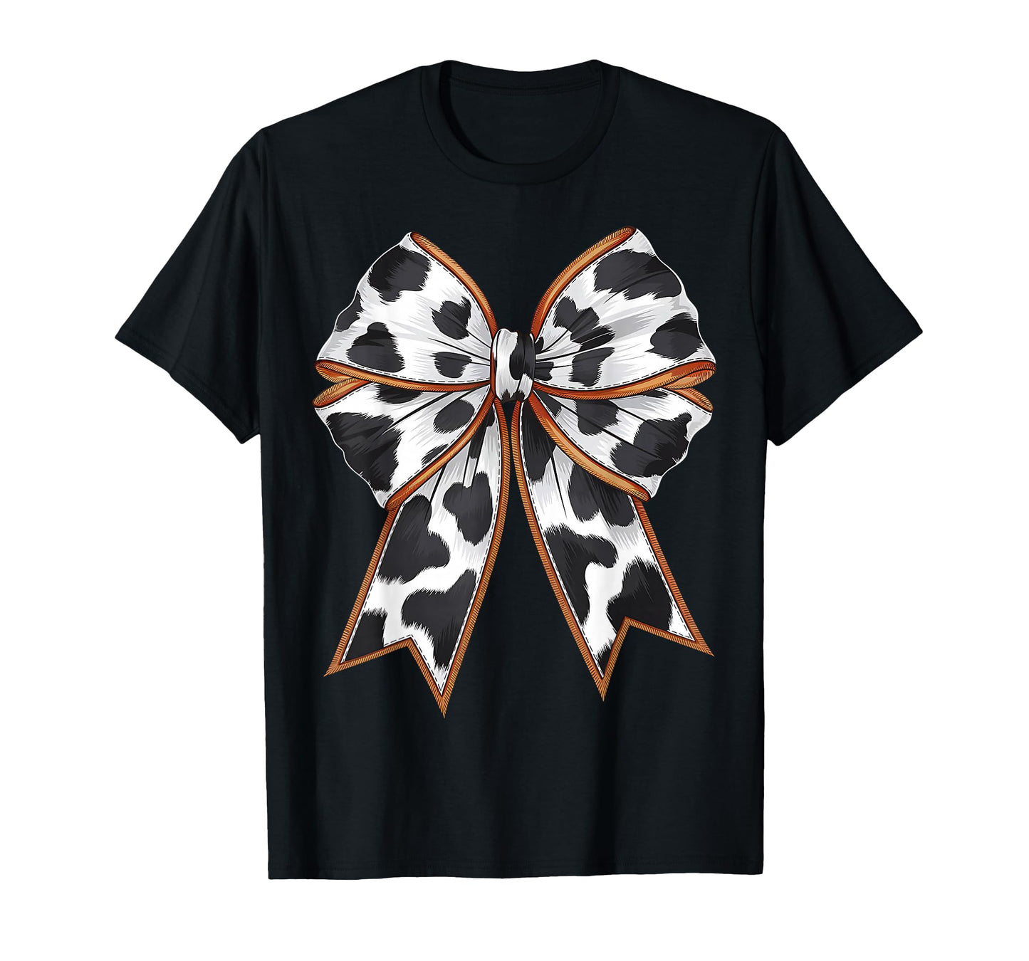Cute Cow Pattern Bow Coquette Western Farm Cowgirl Bow Cow T-Shirt