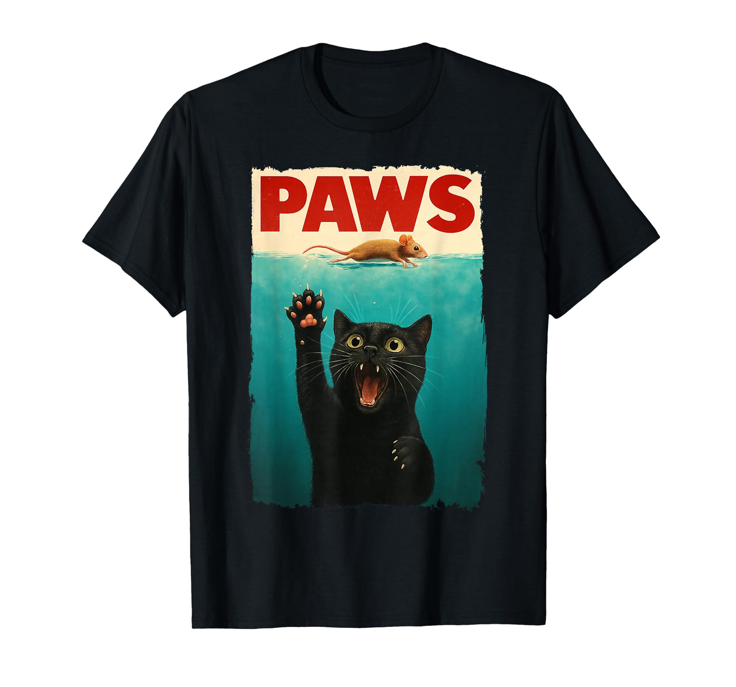 Paws Cat Mouse Funny Cat Lover Gifts for Men Women Boy Kid T-Shirt