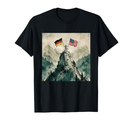 USA and Germany Flags - Historic Mountaintop Victory T-Shirt