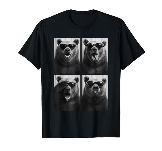 Cool Bears Sunglasses Forest Jungle Animal Selfie Booth T-Shirt