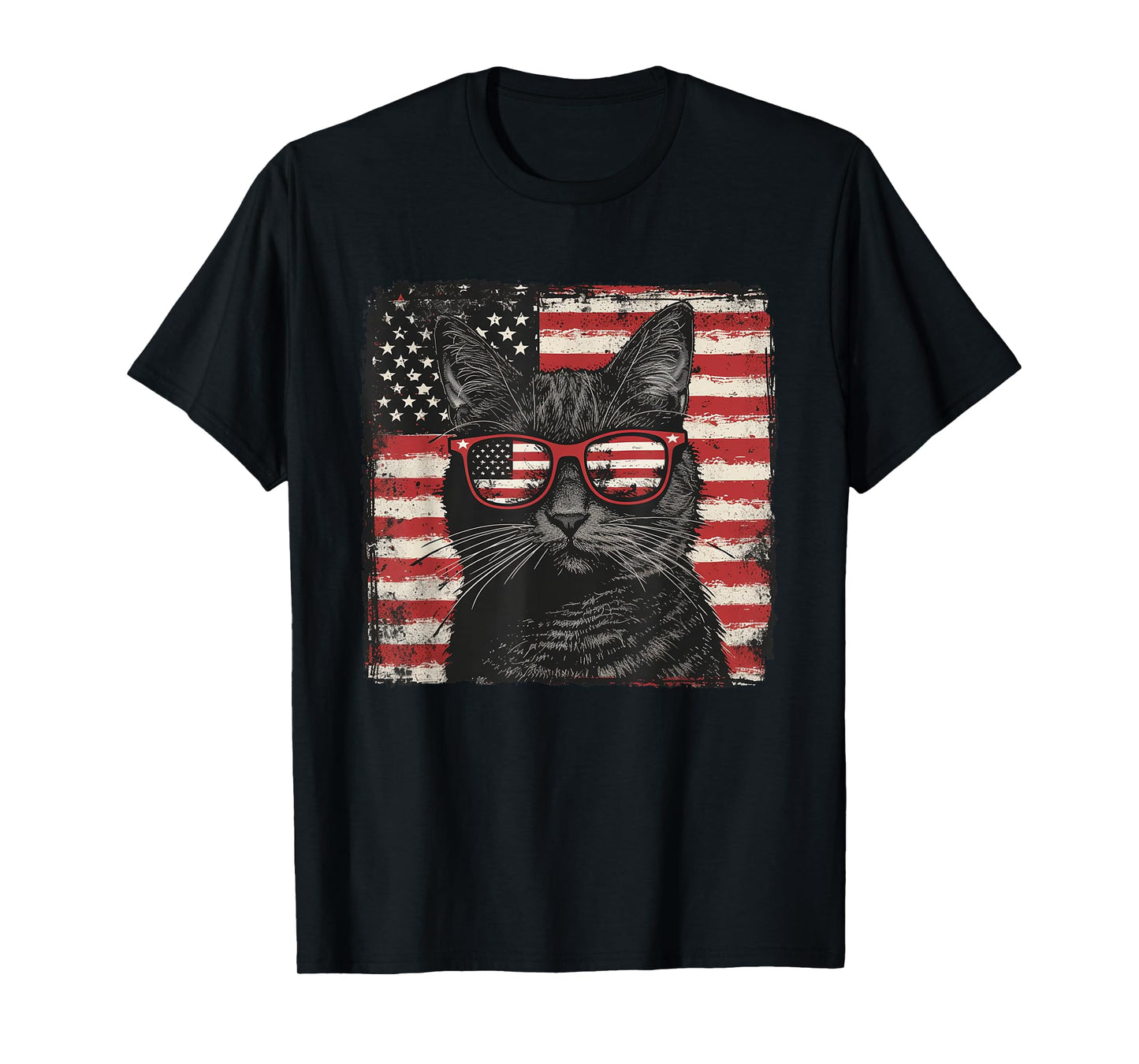 American Patriot Cat Shirt Fourth of July Lover T-Shirt