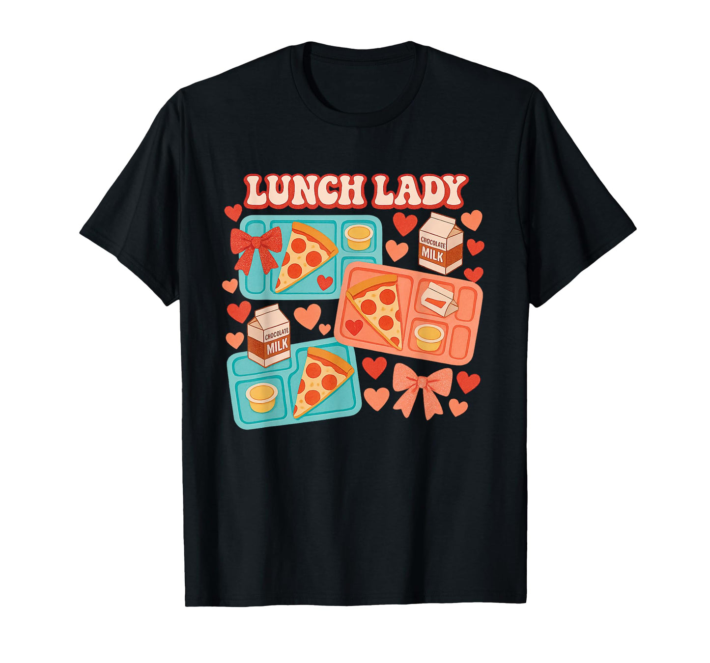 Cute Lunch Pizza Milk Lady Coquette Collage T-Shirt