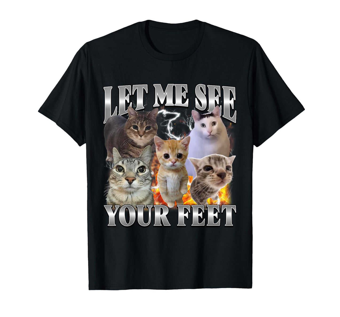 Let Me See Your Feet Funny Offensive Cat Meme Bootleg T-Shirt