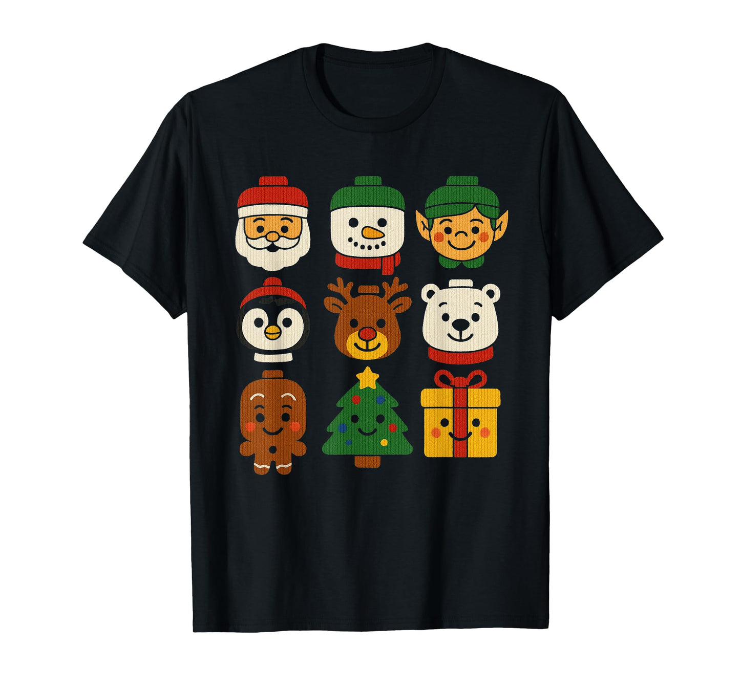 Christmas Building Brick Santa Elf Snowman Xmas Boys Cute T-Shirt