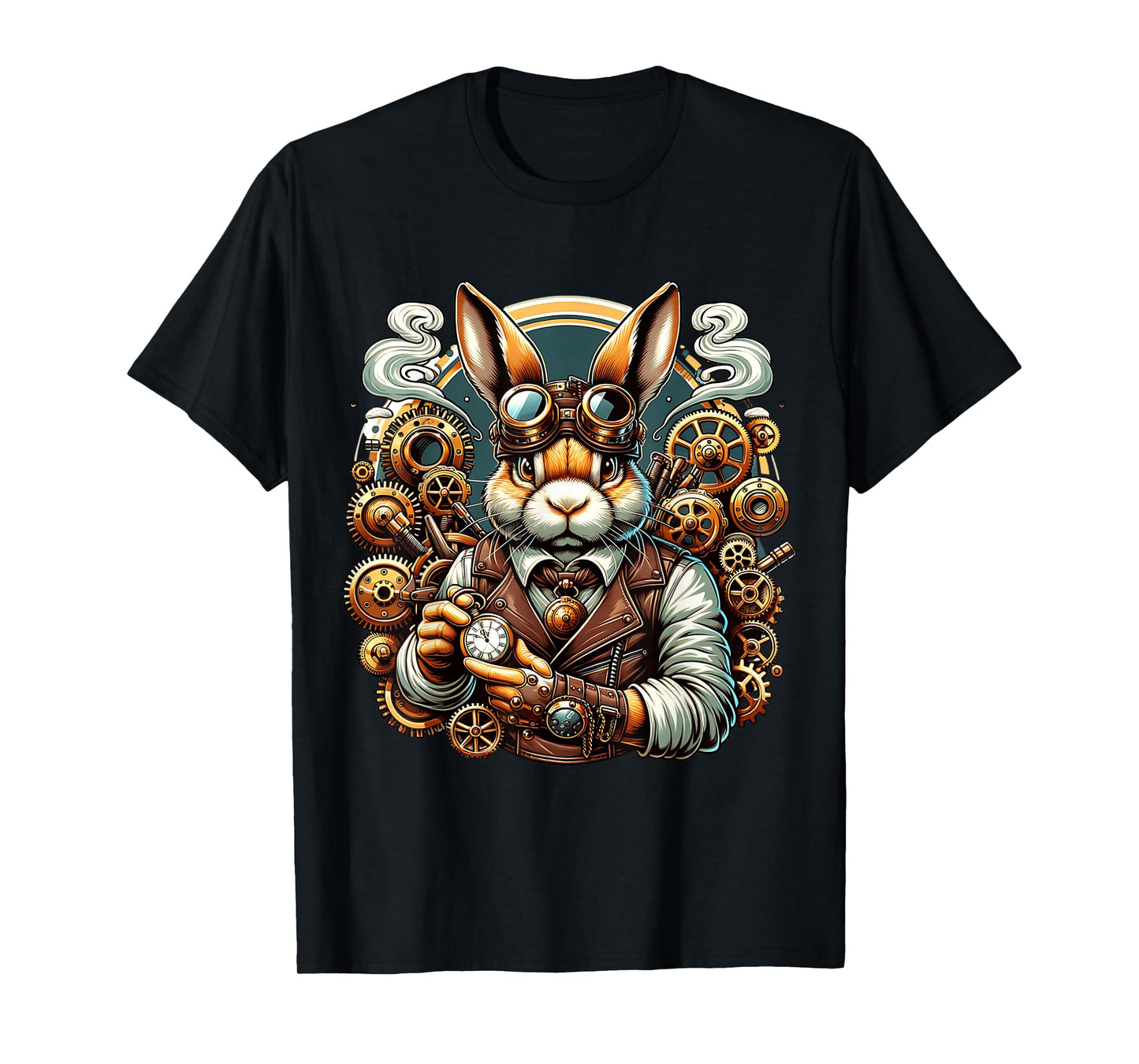 Adventure Rabbit with Gear Clock Movement T-Shirt