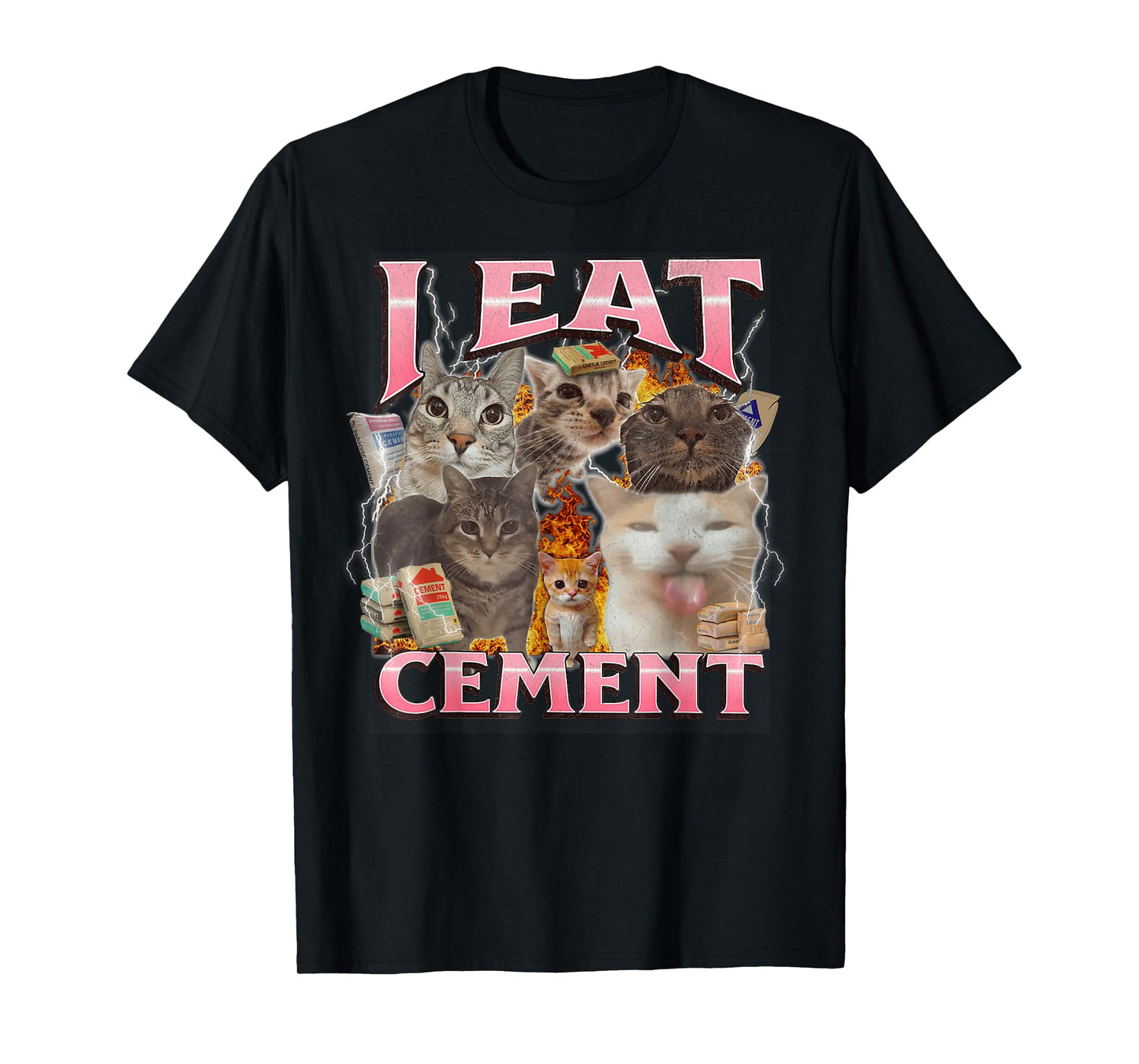 I Eat Cement Funny Cat Meme Internet Memes Funny Memes Gen-Z T-Shirt