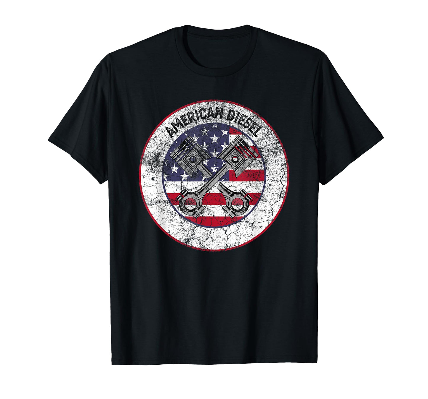 American Diesel Flag Vintage Diesel Mechanic Smoke Trucks T-Shirt