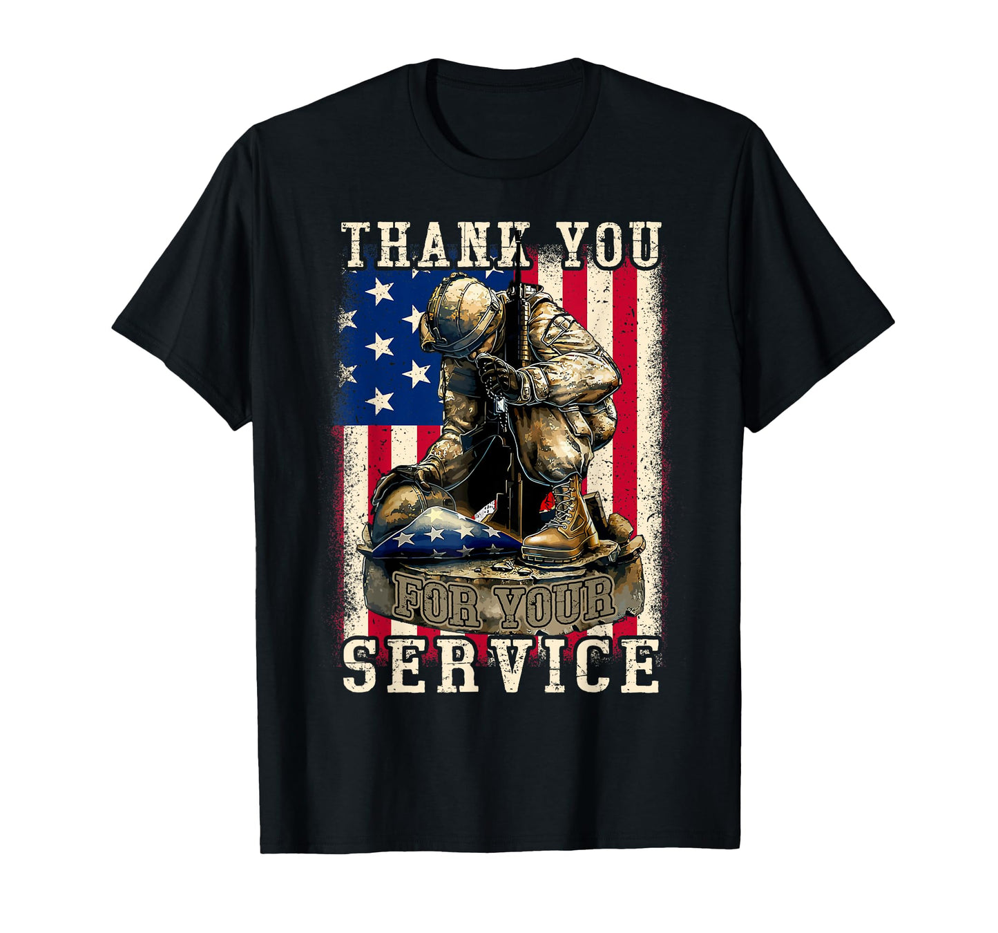 Patriotic Thank You for Your Service Veteran Memorial Day T-Shirt