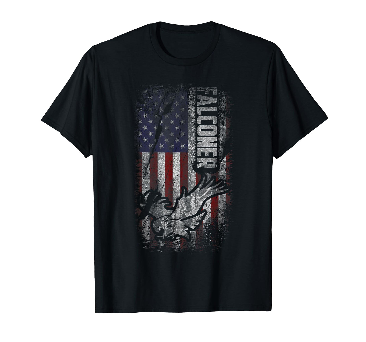 American Falconer Patriot Grunge USA Flag Falconry Gift T-Shirt