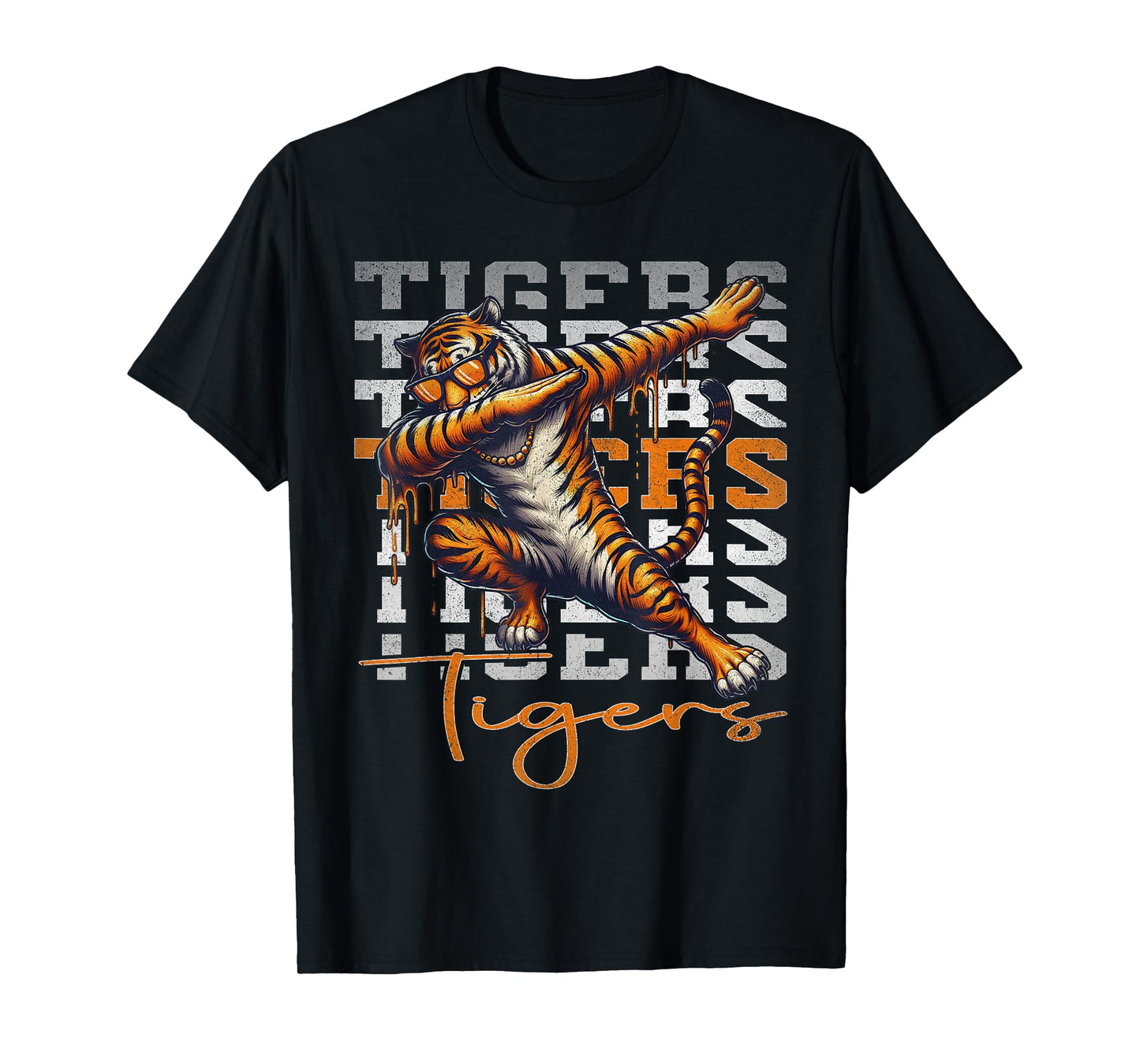 Vintage Graphic Tiger Drip Tiger Dabbing Men Women Kids T-Shirt