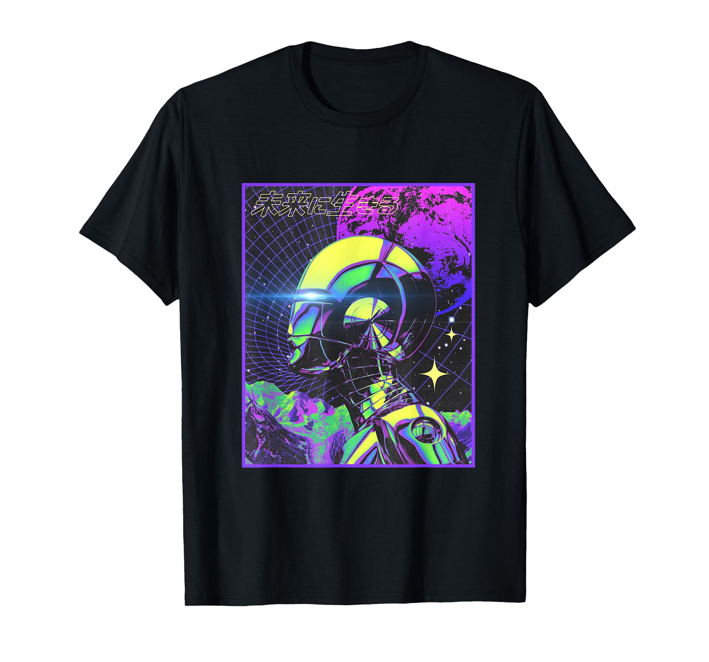 Cyberpunk Tshirt Japanese Futuristic Robot Sci-Fi Vaporwave T-Shirt