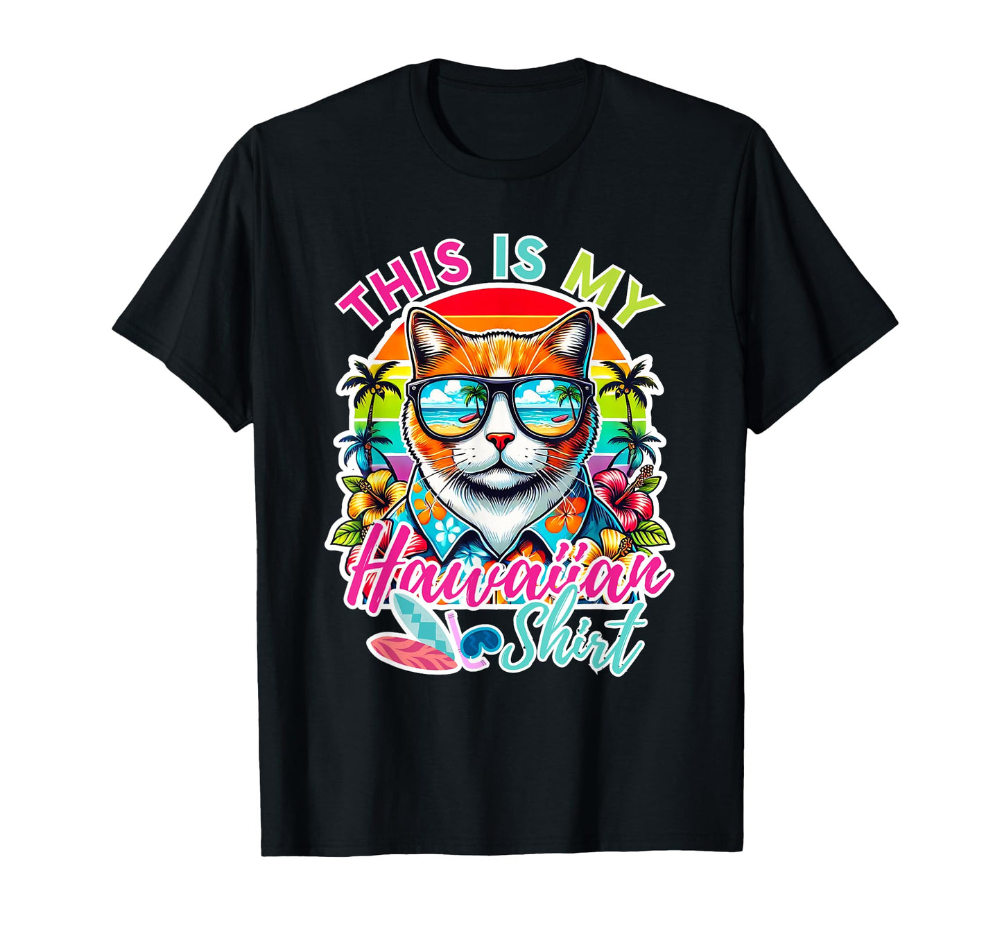 This Is My Hawaiian Shirt Funny Cat Party Oahu Hawaii T-Shirt for Men Women Girls Kids