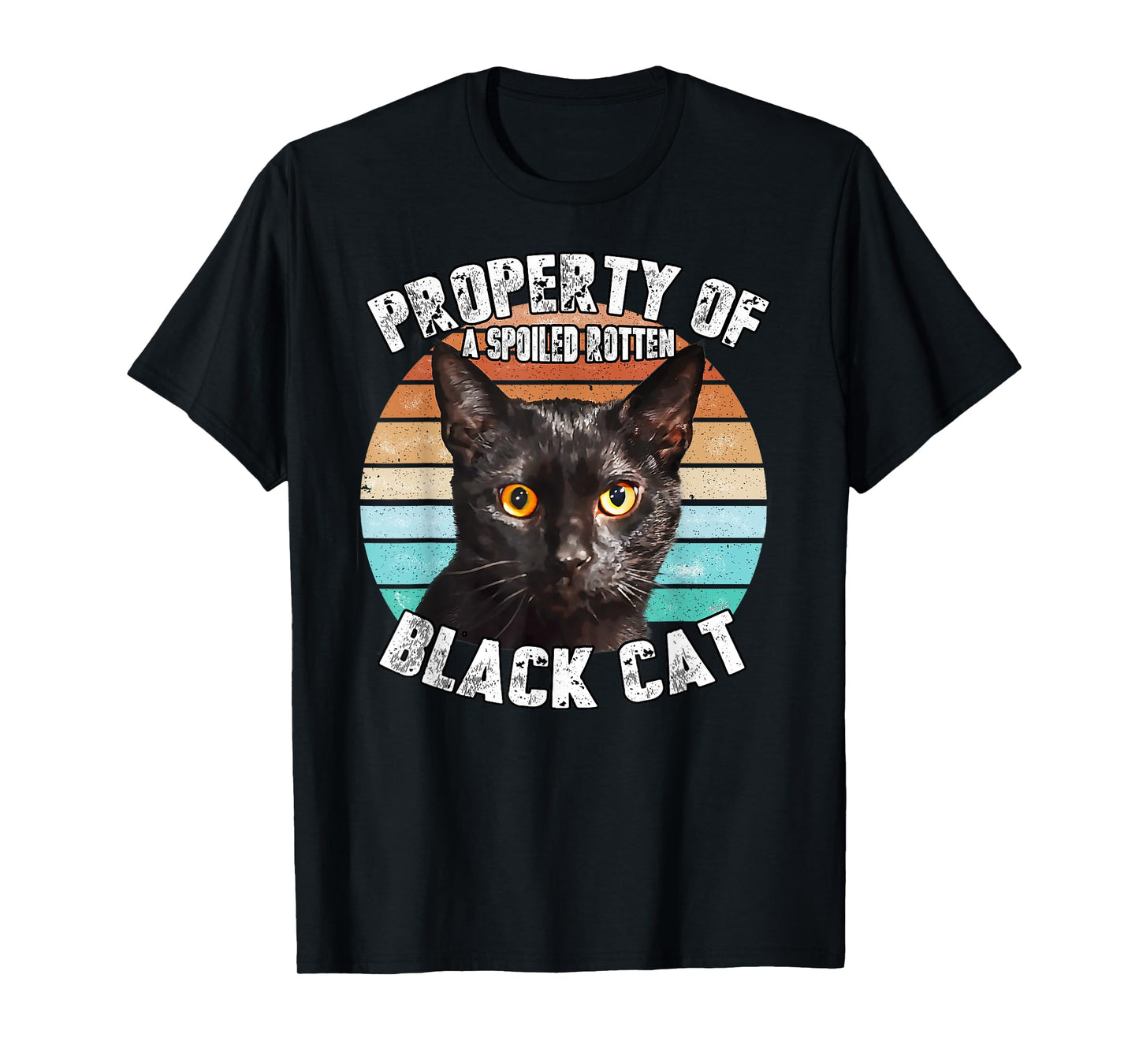 Cat Black Vintage Eighties Style Cat Retro Property Gift T-Shirt for Men Women Girls Kids