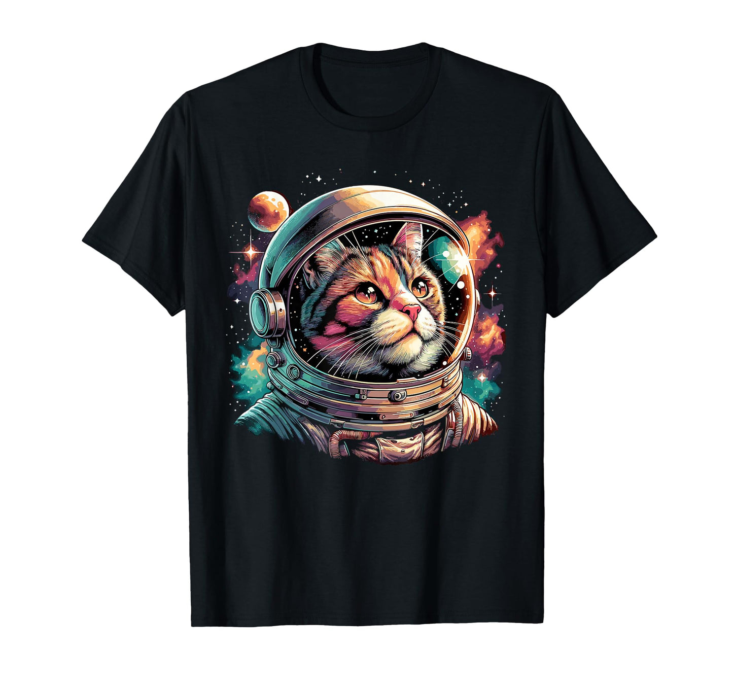 Galaxy Astronaut Cat Space T-Shirt