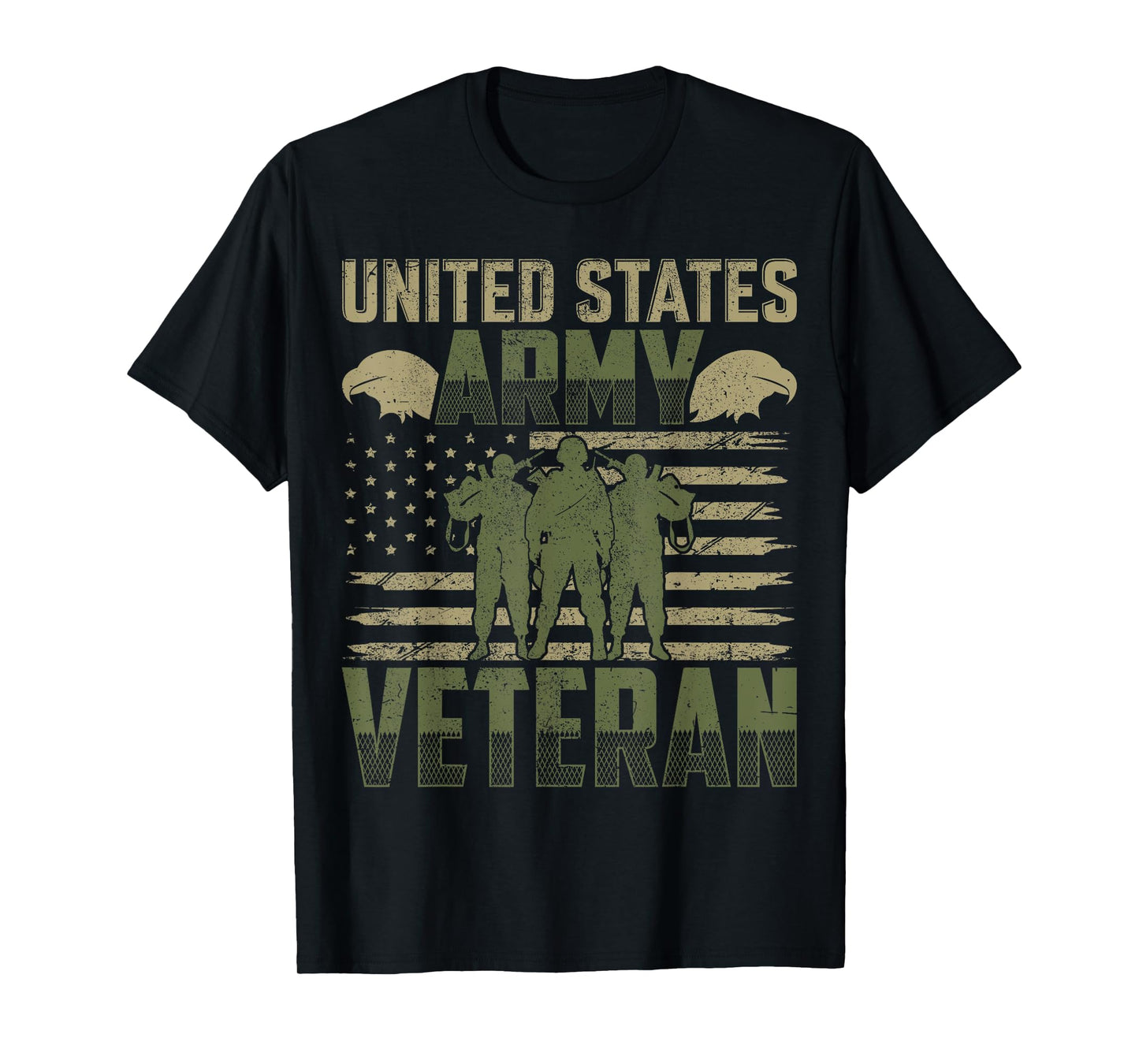 US Army Veteran T-Shirt, Vintage Military Green, USA Soldier T-Shirt