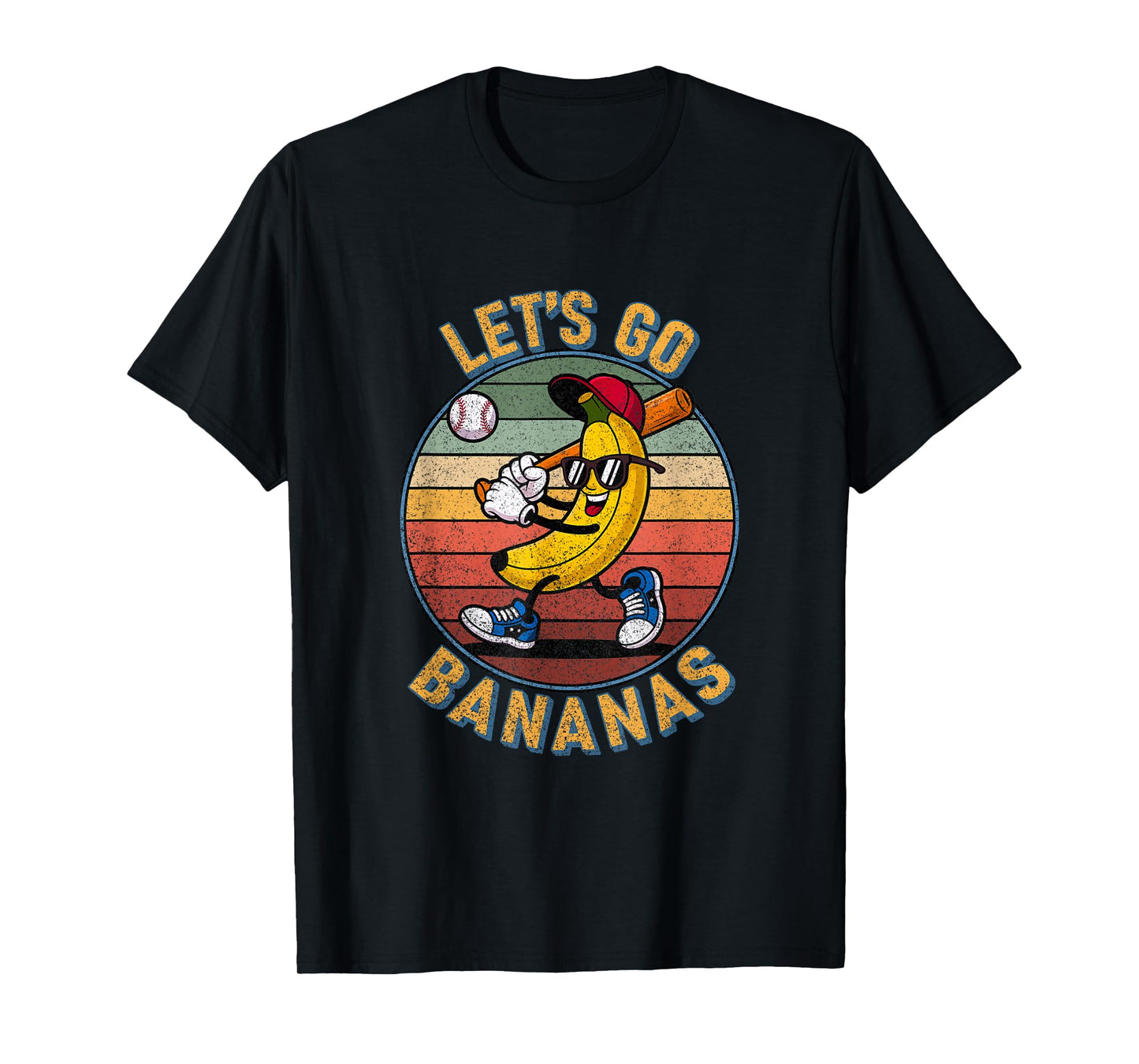 Let's Go Bananas Funny Banana Fruit Baseball Sport Lover T-Shirt