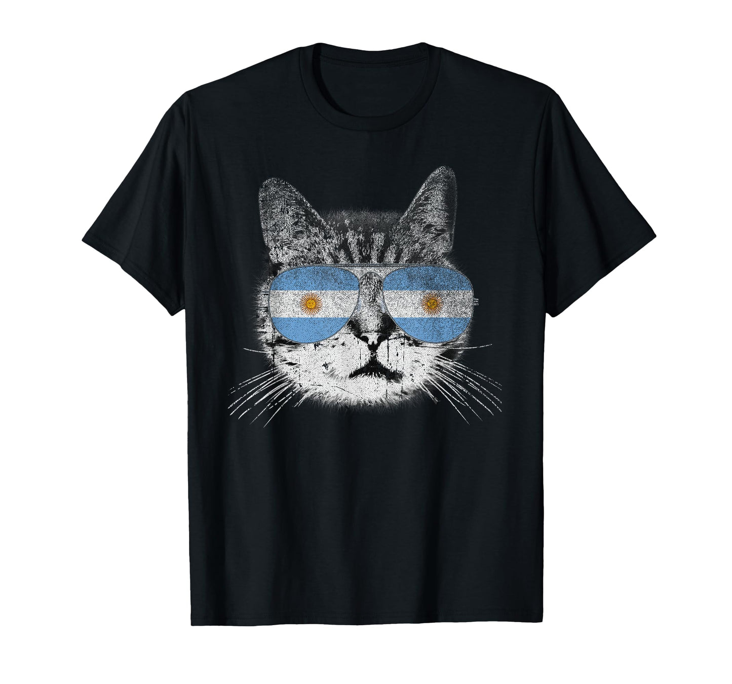 Cat Shirt Argentina Flag Country Retro Funny Men Women Gift T-Shirt