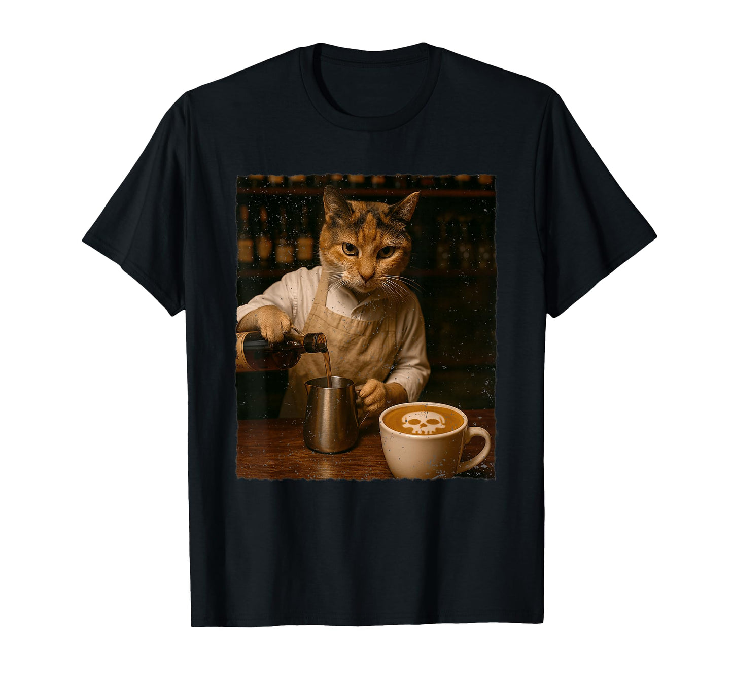Barista Cat Coffee Lover Latte Cat Lover Cat Mom Cat Person T-Shirt
