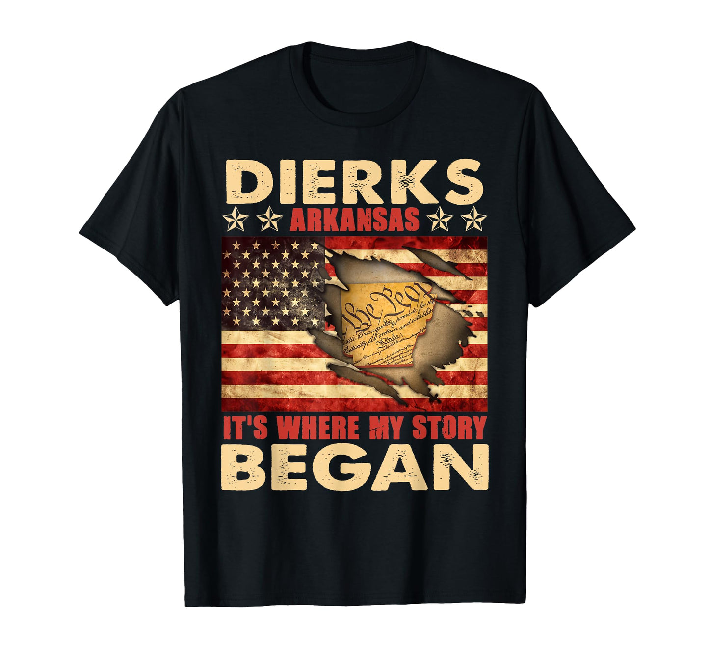 Dierks Arkansas USA Flag 4th Of July T-Shirt
