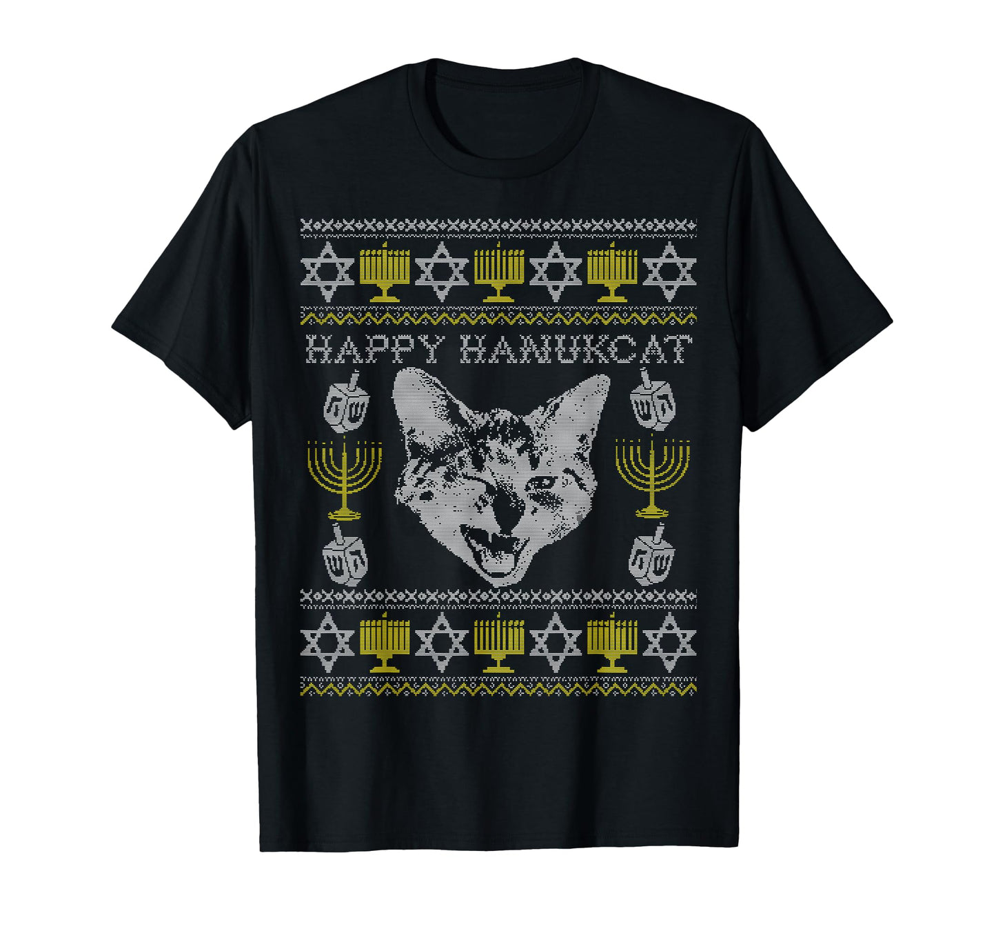 Happy Hanukcat Shirt, Hanukkah Cat, Funny Jewish Christmas T-Shirt