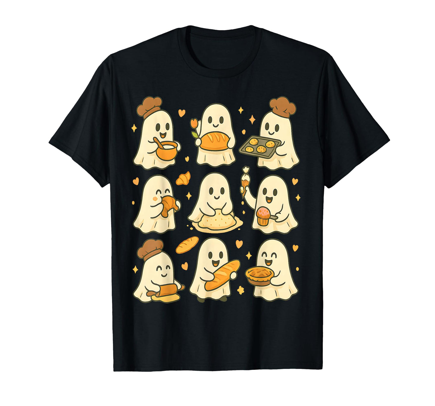 Cute Baking Ghost Cozy Fall Aesthetic for Spooky Season T-Shirt