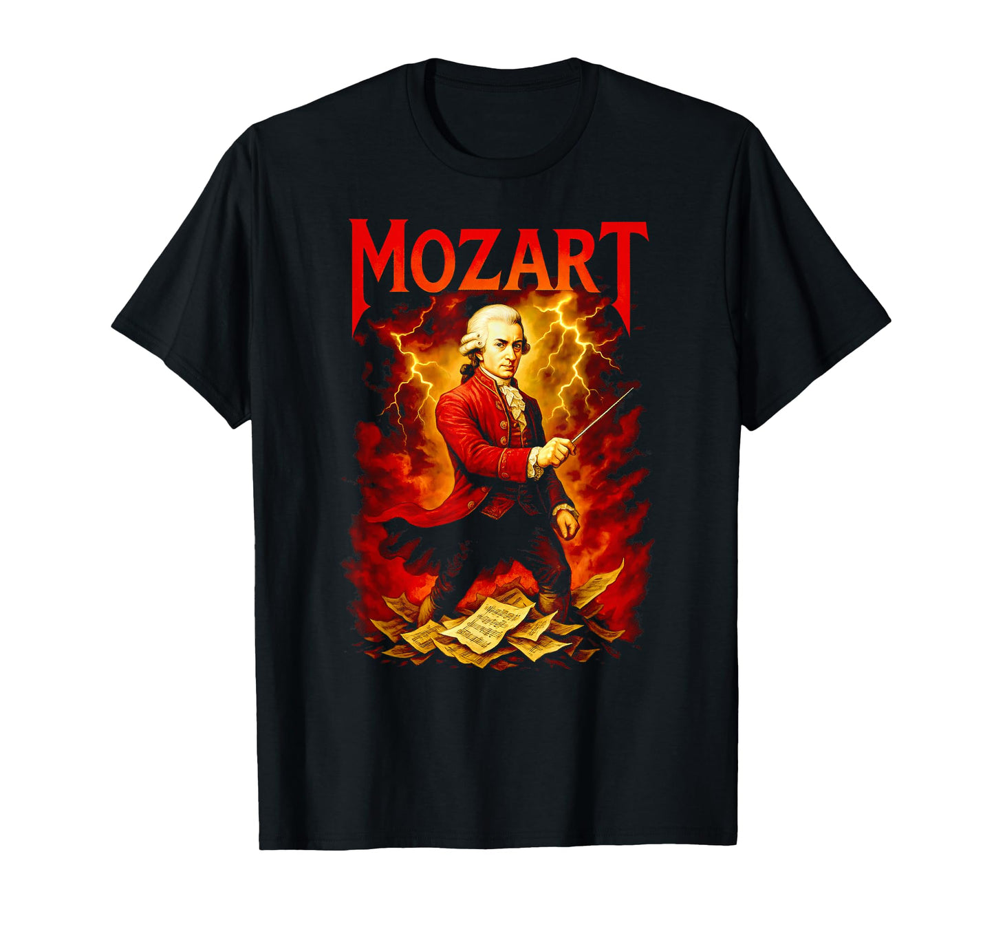 Classical Music Composer W.A. Mozart Power Metal Album T-Shirt