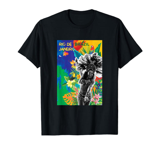 Samba Dancer Brazil Carnival Rio De Janeiro Colorful T-Shirt