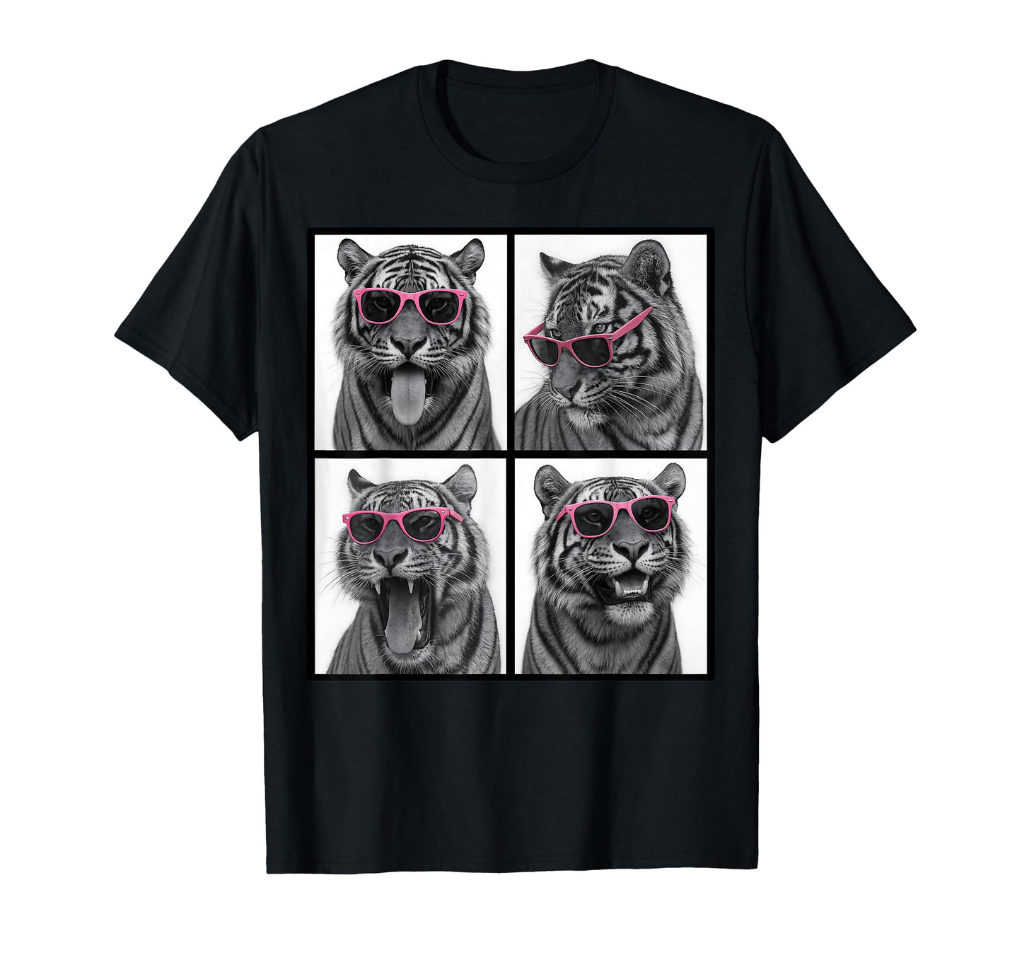 Animals Photo Funny Tiger Wearing Sunglasses Photobooth T-Shirt