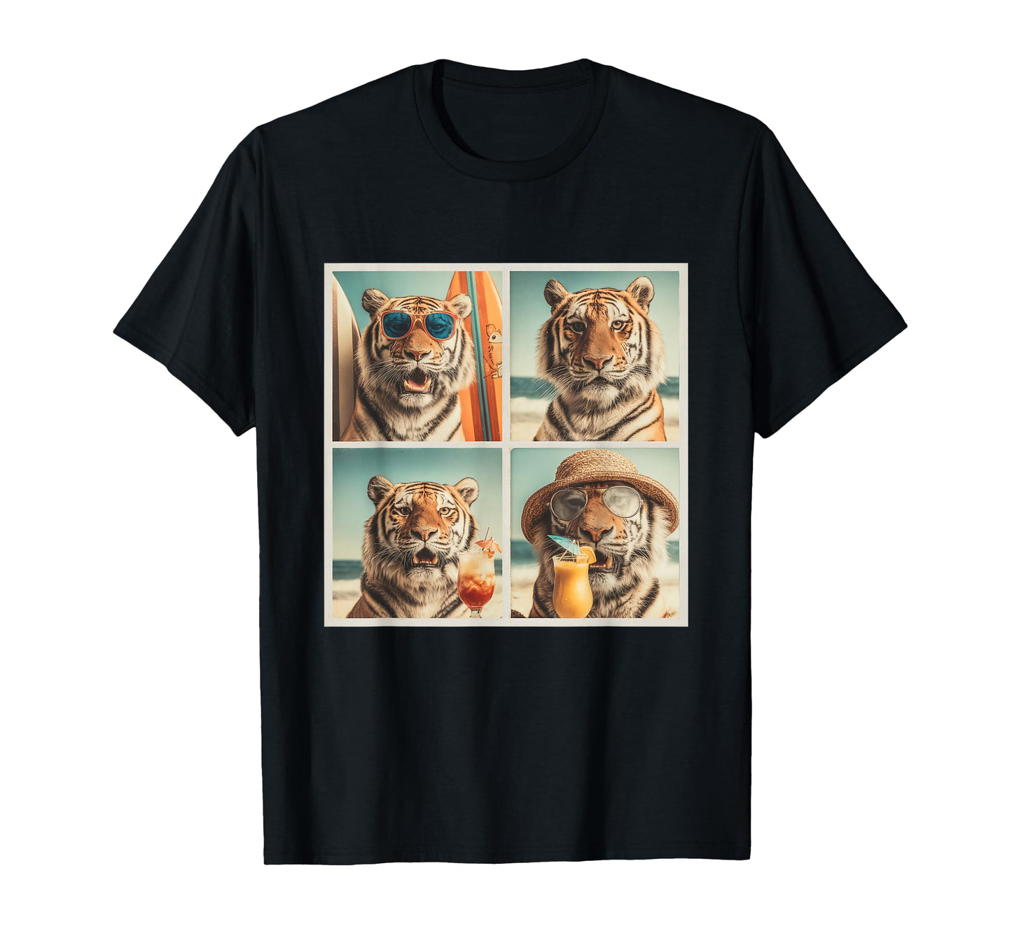 Cool Tigers with Sunglasses Animal Vacation Beach Summer T-Shirt