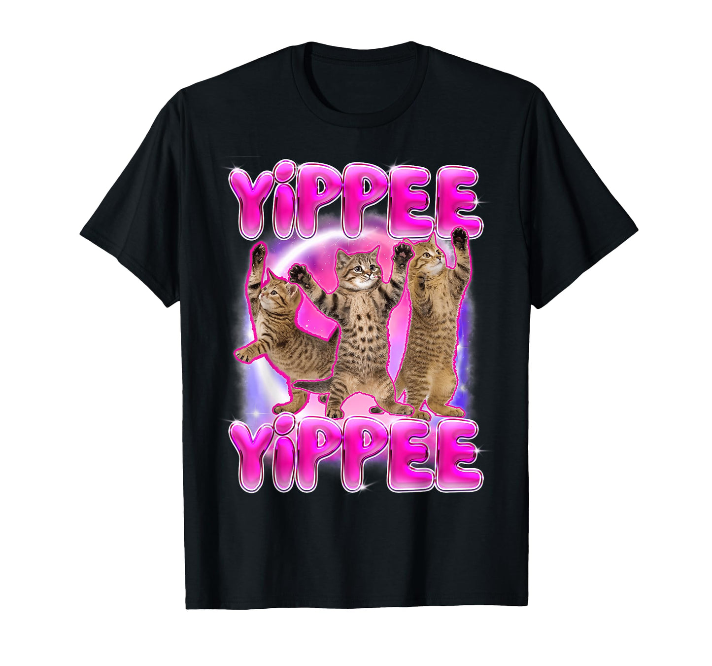 Cat Meme Cat Dancing Cat Lover Cat Mom Humor Yippee Yippee T-Shirt