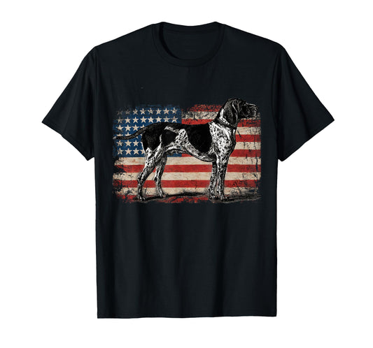 GSP Dad USA American Flag German Shorthaired Pointer Dog T-Shirt