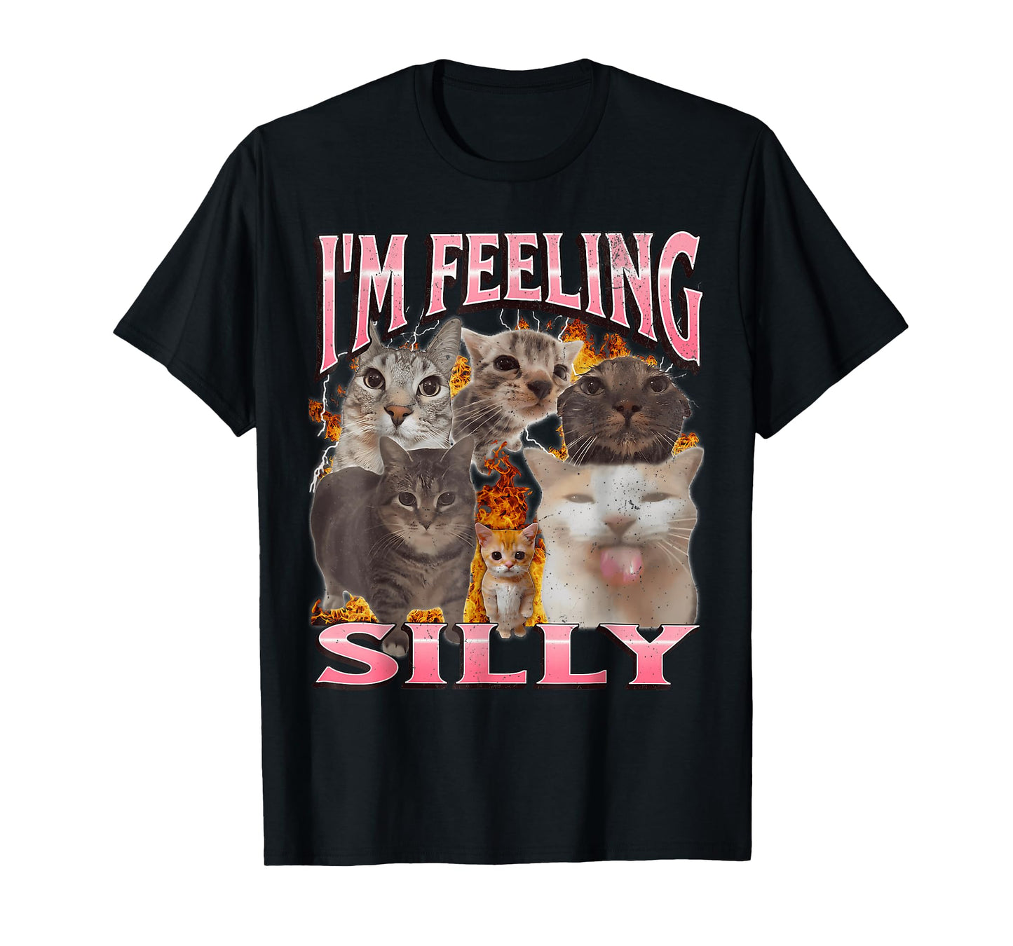 I'm Feeling Silly Funny Cat Meme Bootleg Graphic T-Shirt
