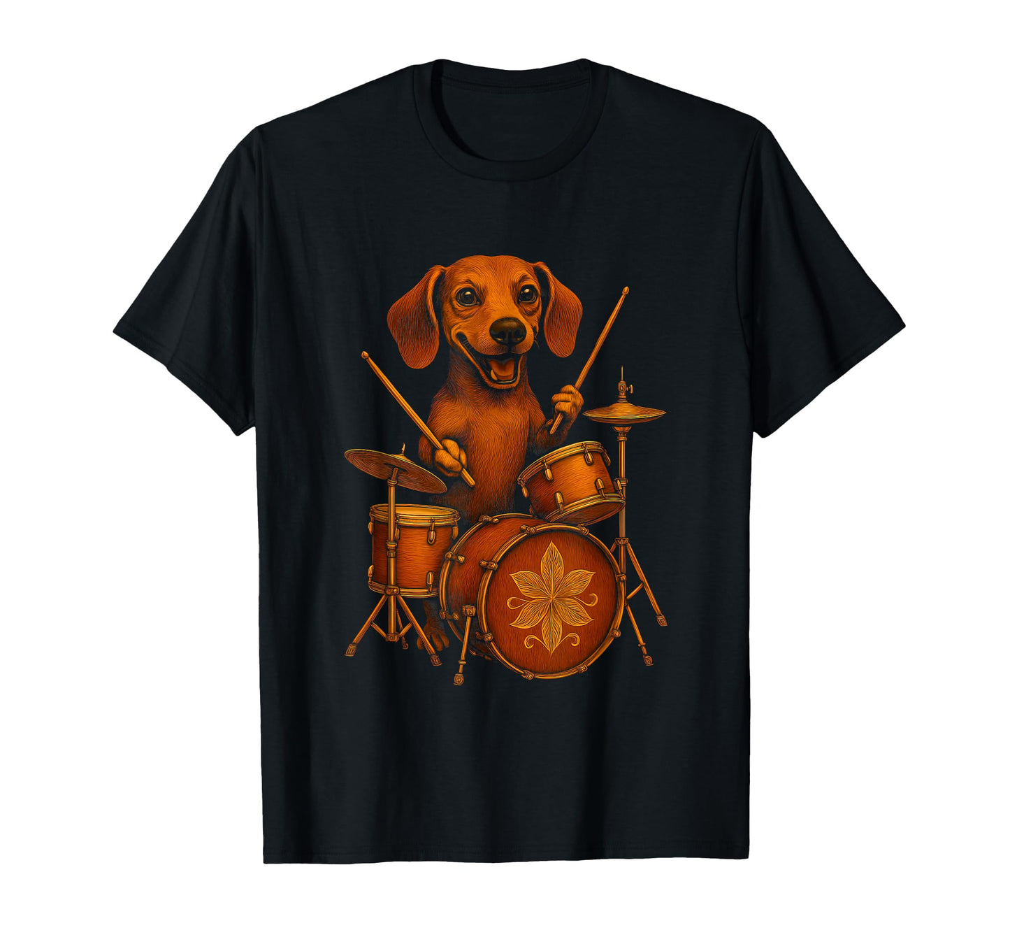 Dachshund Playing Drums T-Shirt