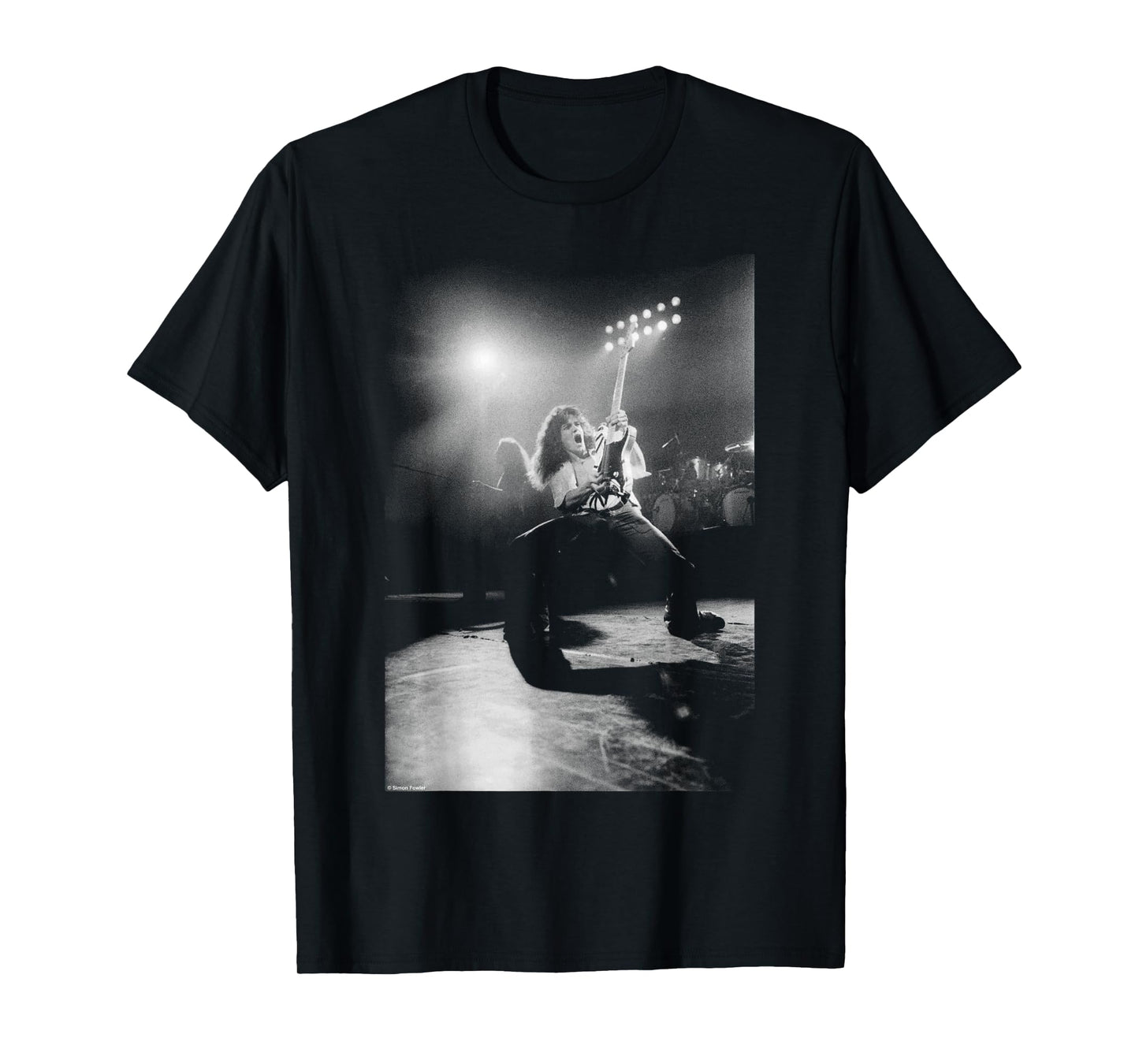 Eddie Van Halen On Stage Rainbow Theatre by Simon Fowler T-Shirt