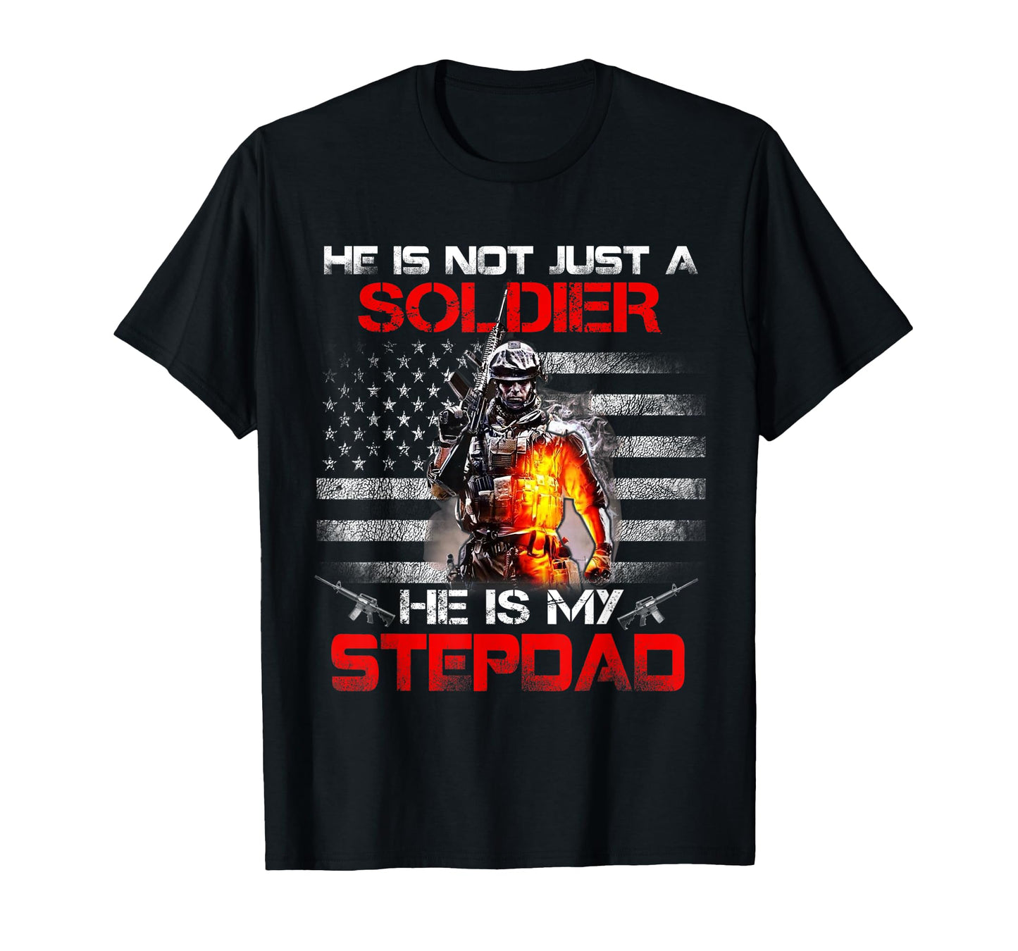My Stepdad Is A Soldier Proud Army Stepson Stepdaughter T-Shirt