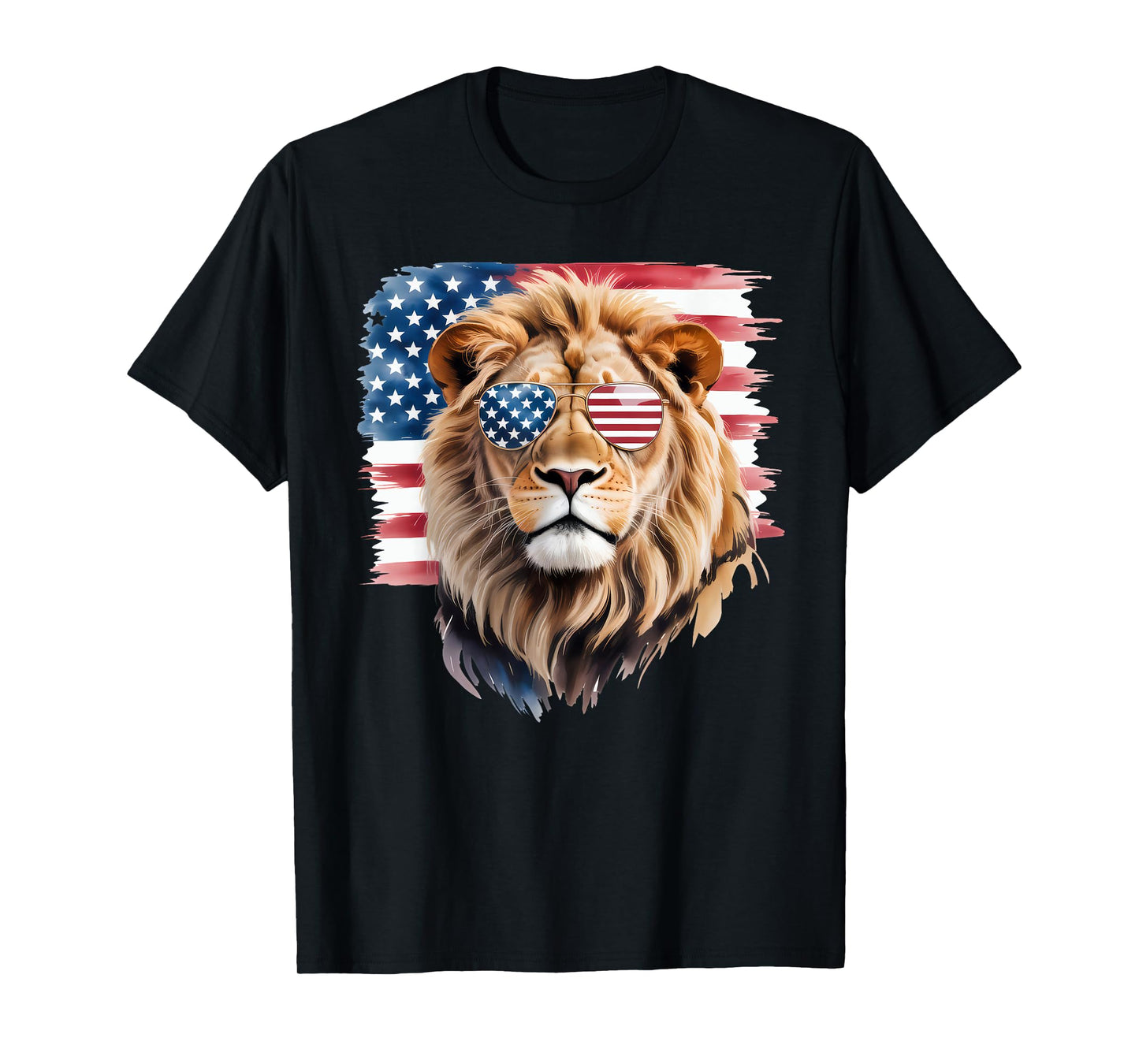 American Flag Lion USA 4th Of July Patriotic Men Women T-Shirt