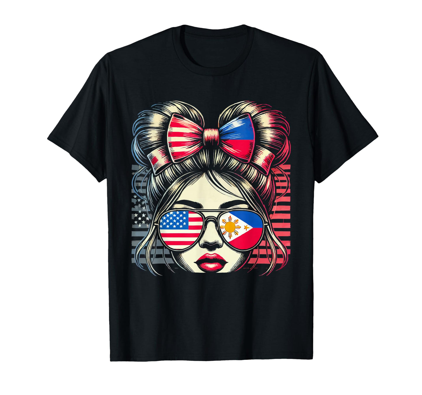 Half Filipino Half American USA Flag Philippines America T-Shirt