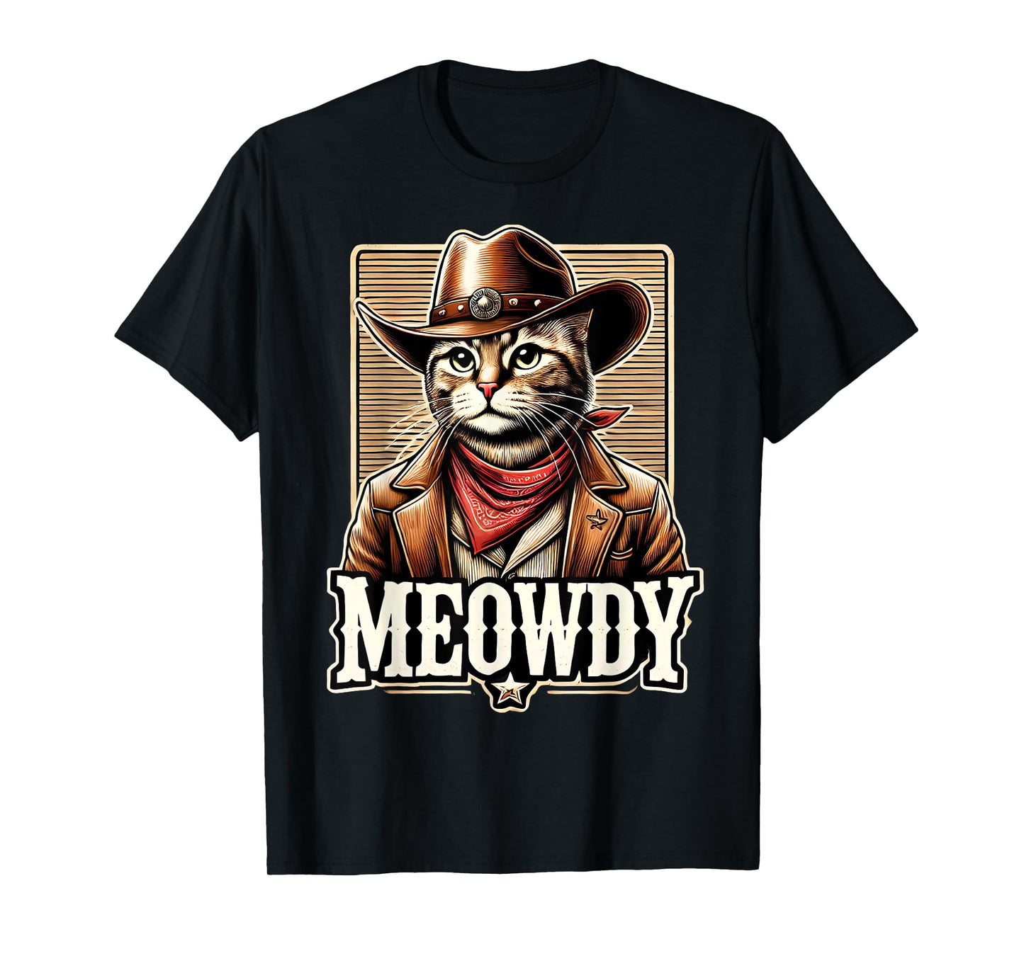 Meowdy Cat Cowboy Cowgirl Meow Howdy Halloween Costume T-Shirt