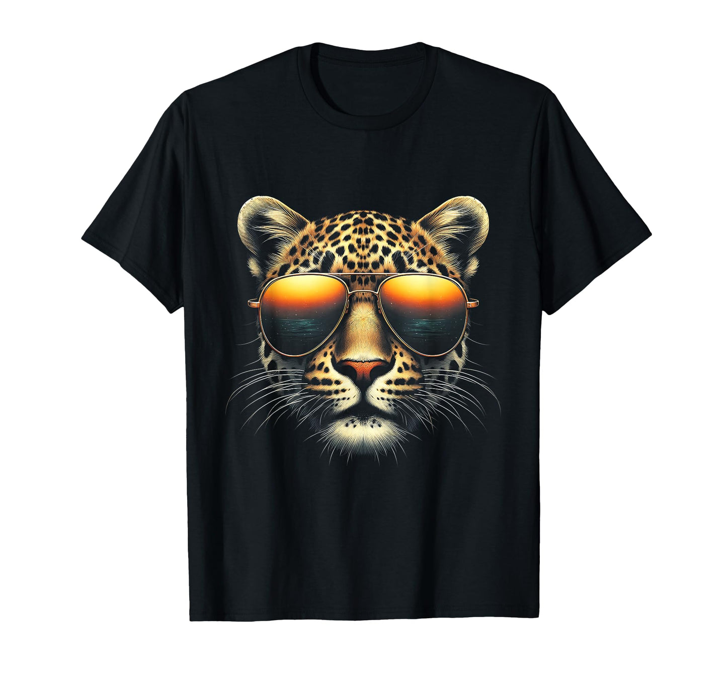 Leopard Face Wearing Sunglasses Animal Leopard Photography T-Shirt