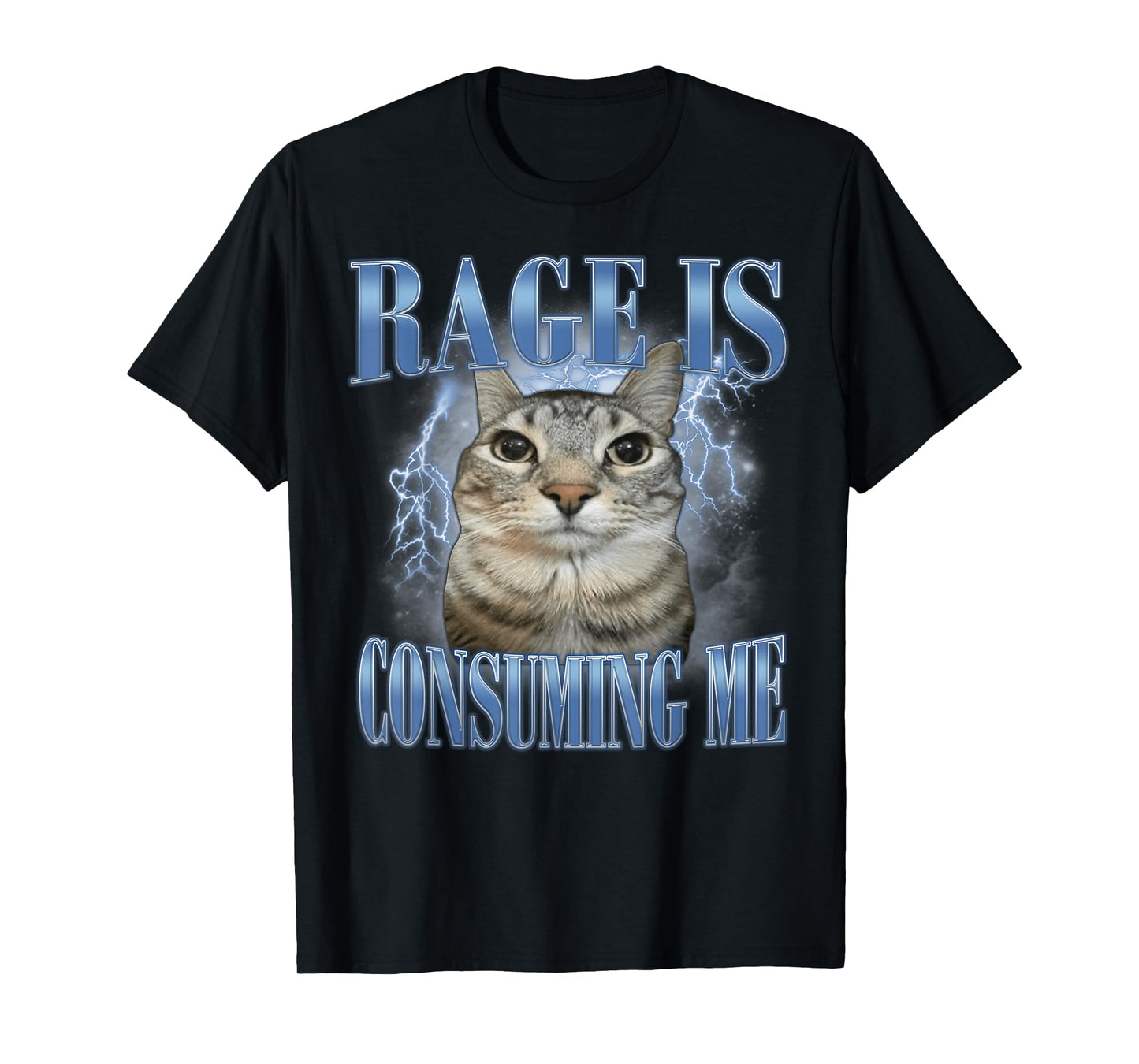 Rage is Consuming Me Silly Staring Cat Meme Funny Silly Cats T-Shirt