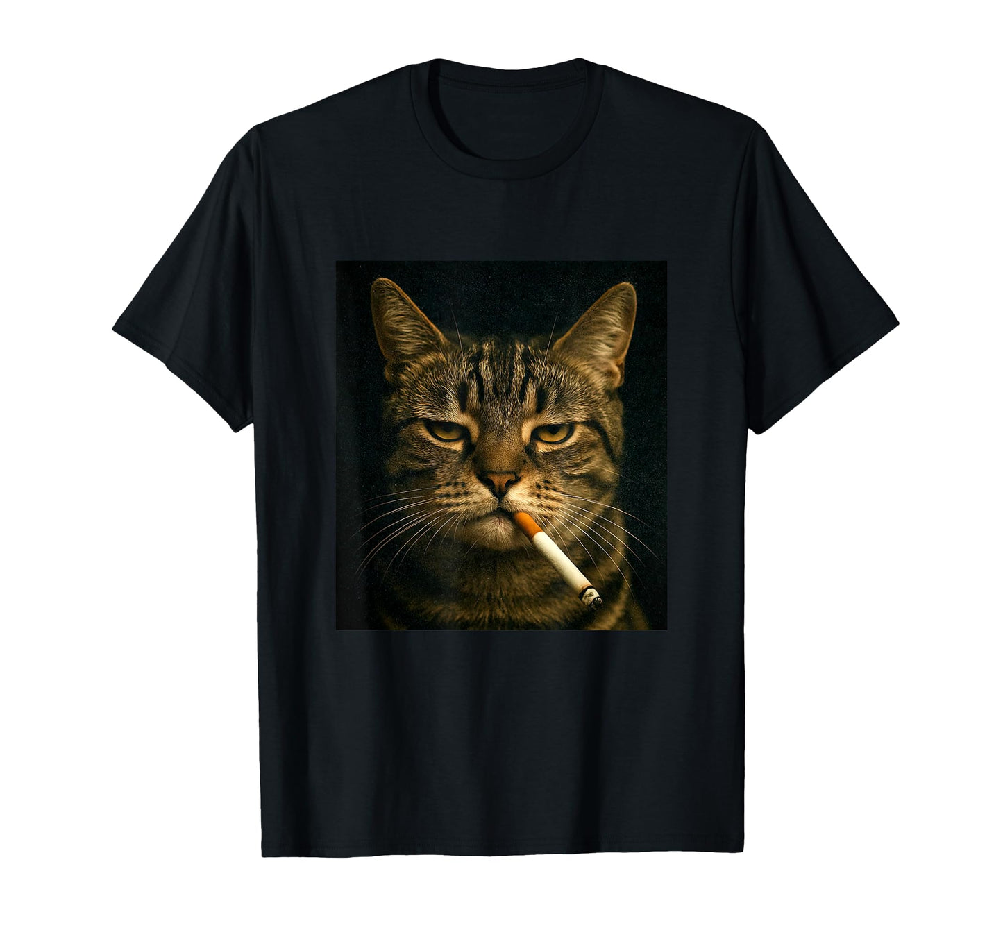Vintage Cat Smoking Cigarette Cute Kitten Sarcastic Meme T-Shirt