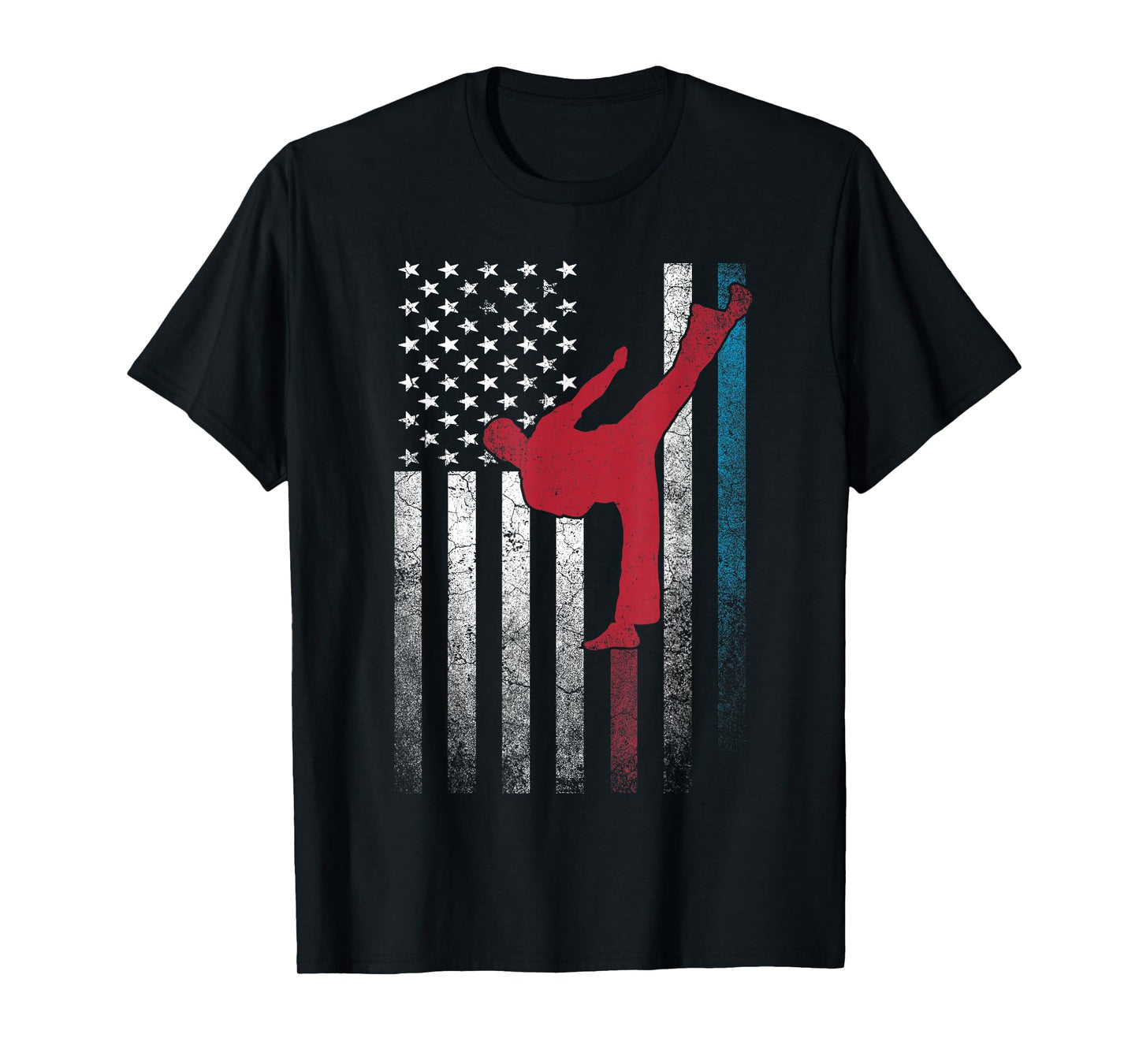 Karate Martial Arts - 4th of July American Flag USA America Women Kids Men T-Shirt
