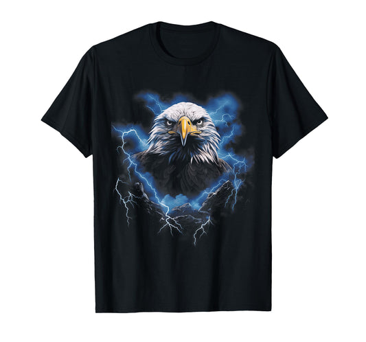 Bald Eagle Bird Nature USA Lightning T-Shirt