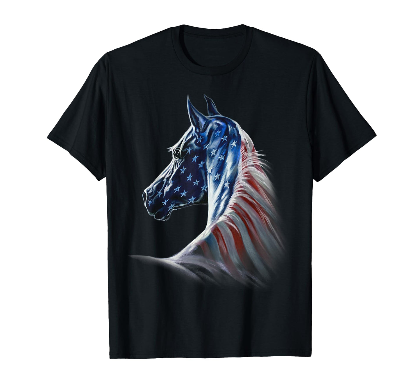 America Horses - Patriotic Horse American Flag Vintage T-Shirt