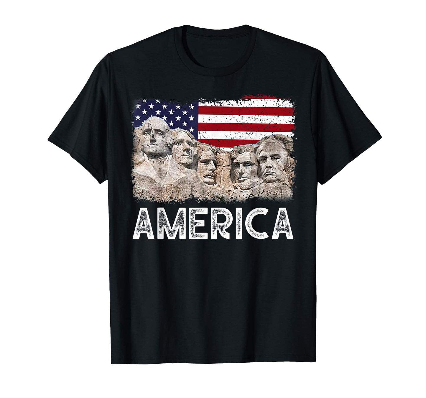 Trump President 45th Rushmore Mount American Flag 4th July T-Shirt