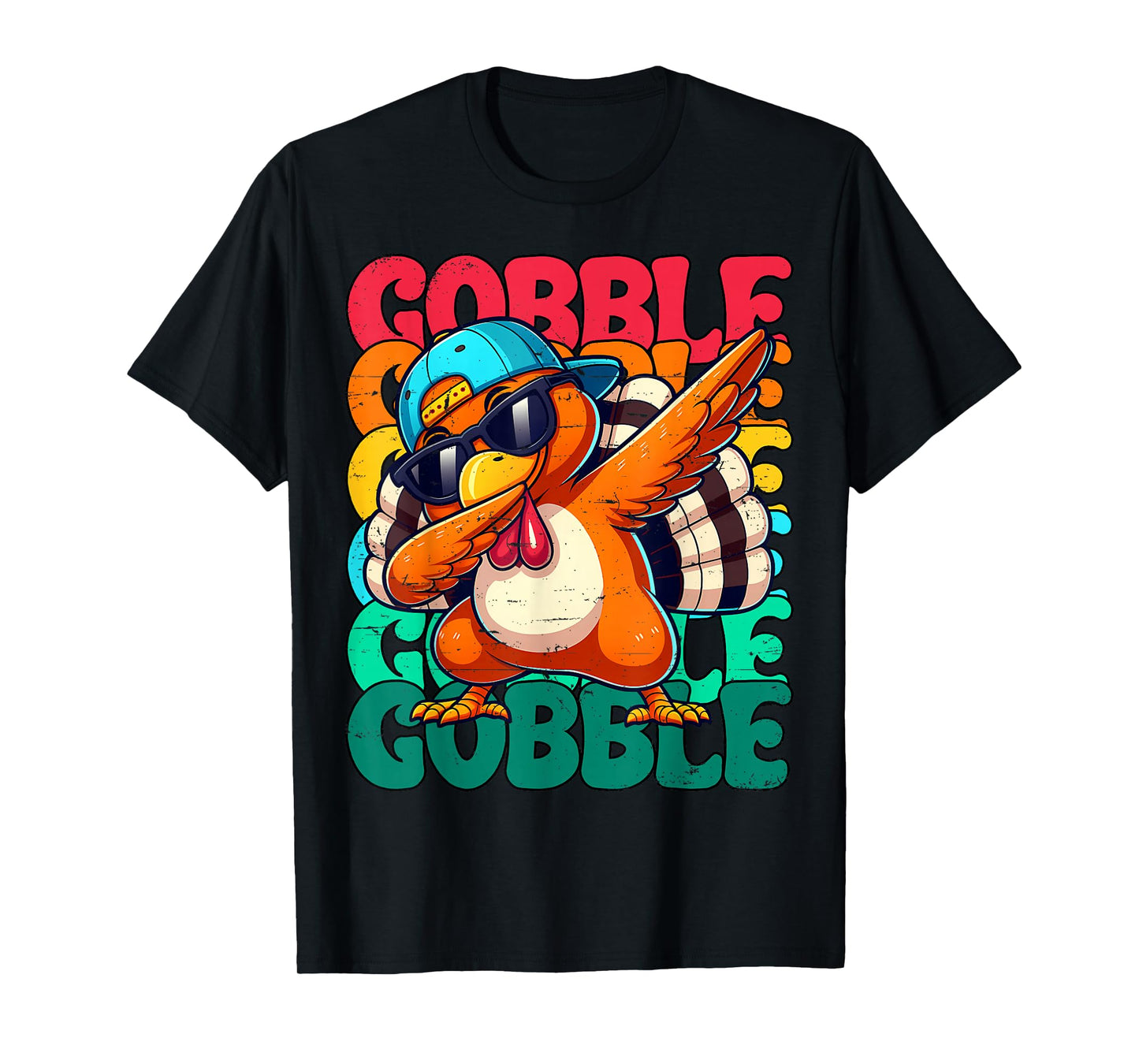 Thanksgiving Turkey Dab Gobble Funny Toddler Boys Kids Youth T-Shirt
