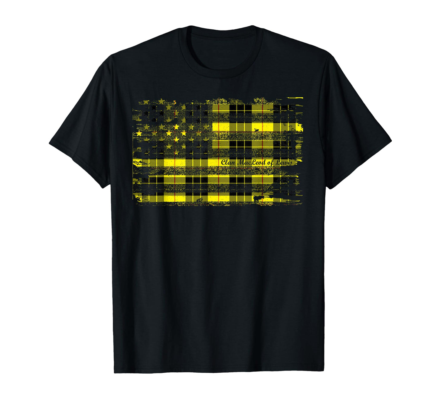 Clan MacLeod of Lewis American Flag Scottish Tartan Shirt T-Shirt